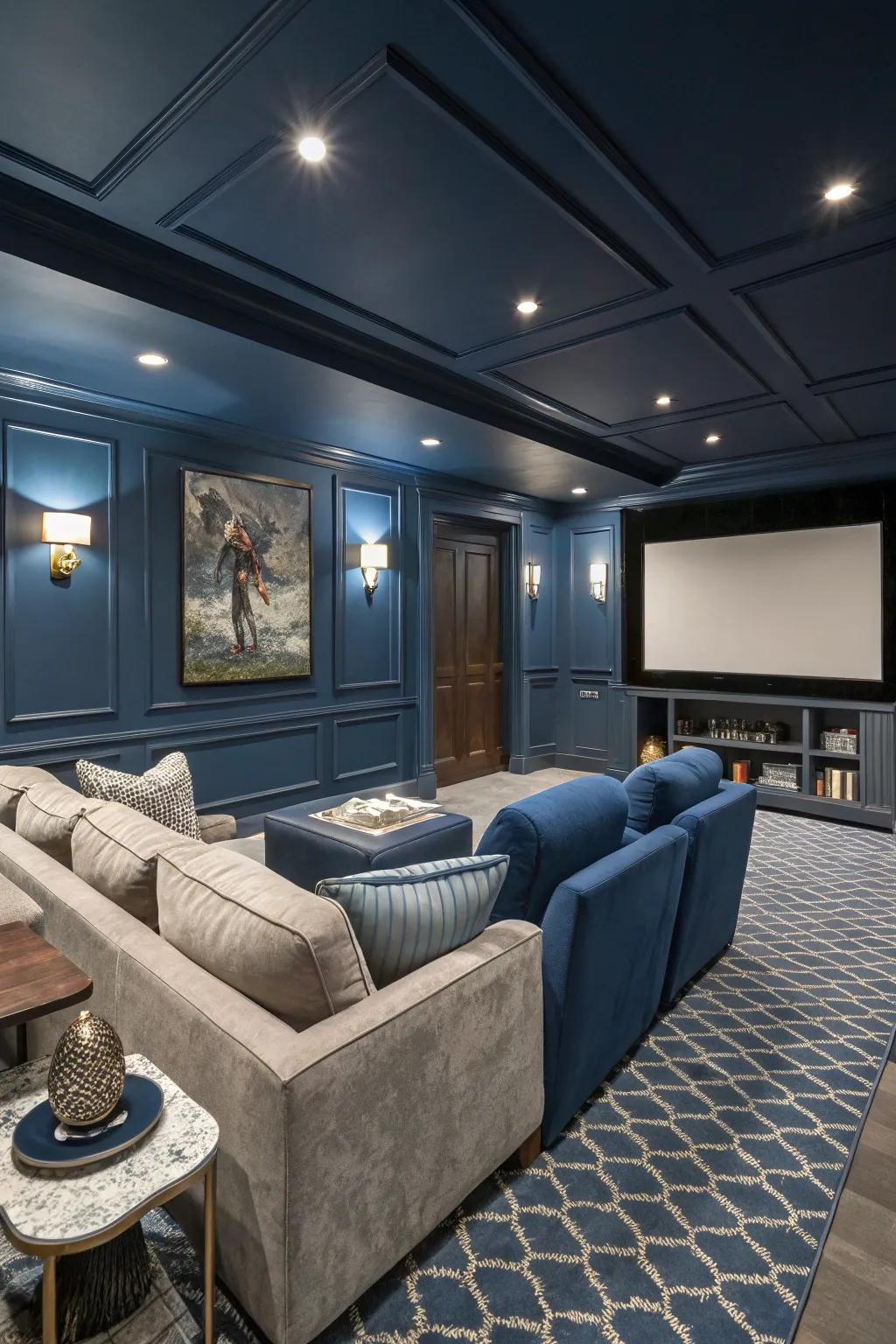 A thoughtful color choice sets the scene for your media room.