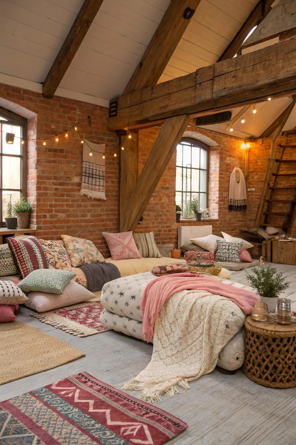 Soft textiles that boost the comfort and style of a loft.