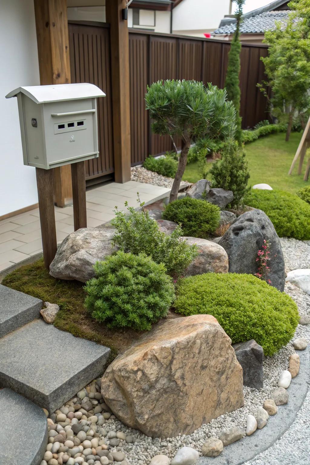 Zen rock formations bring tranquility and balance.