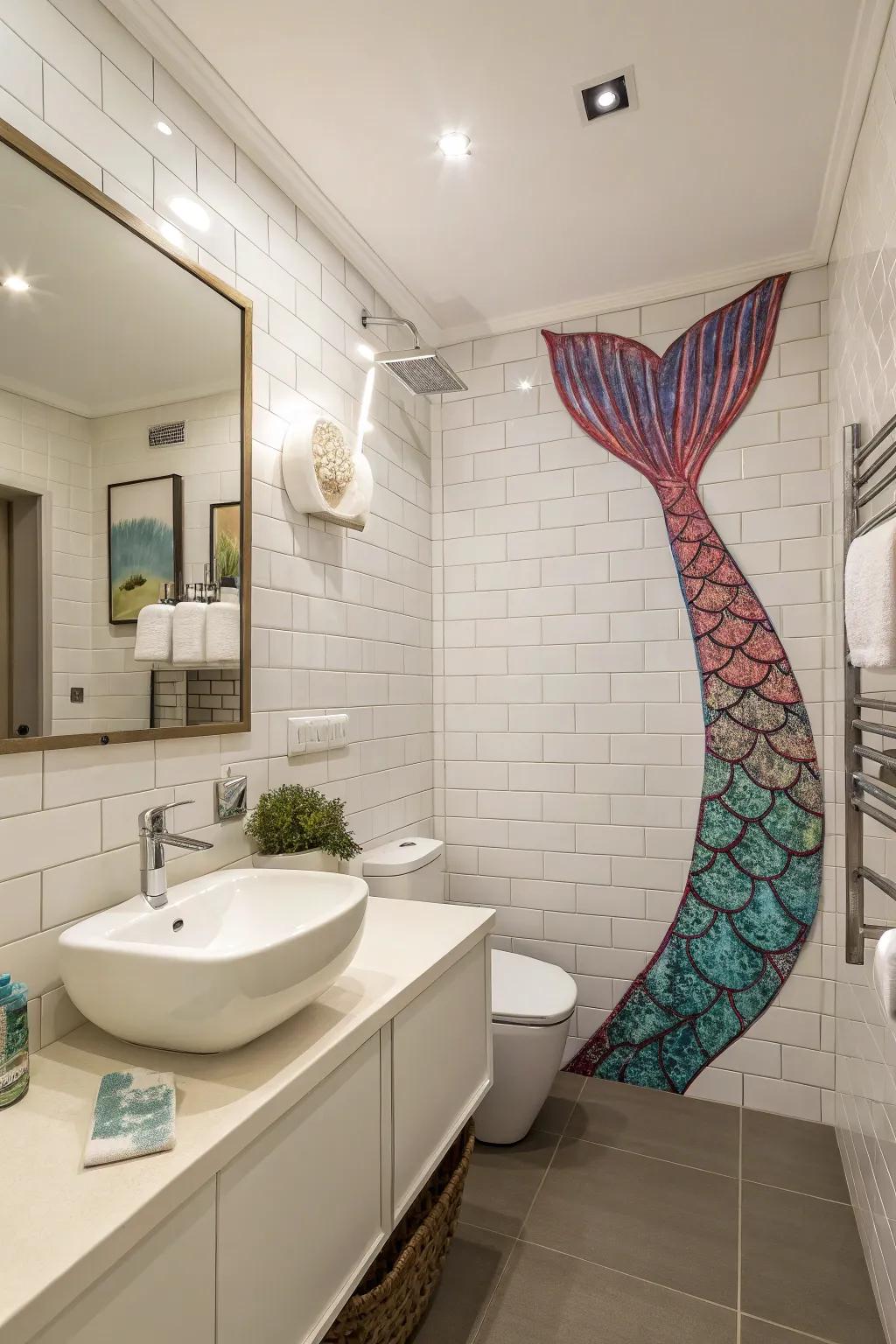 Mermaid fin art incorporates a whimsical and artistic element.