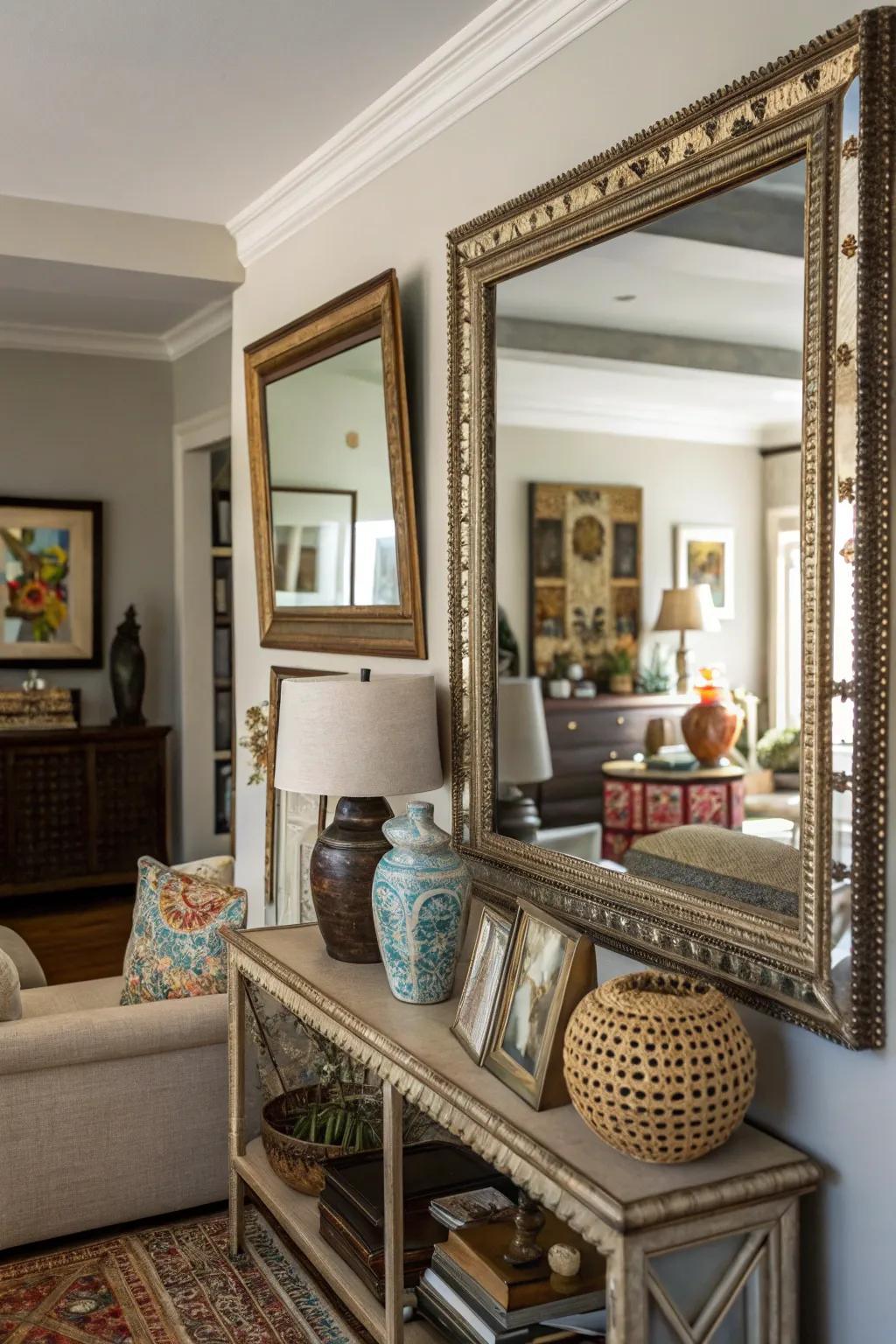 Layered reflectors add depth and visual interest.