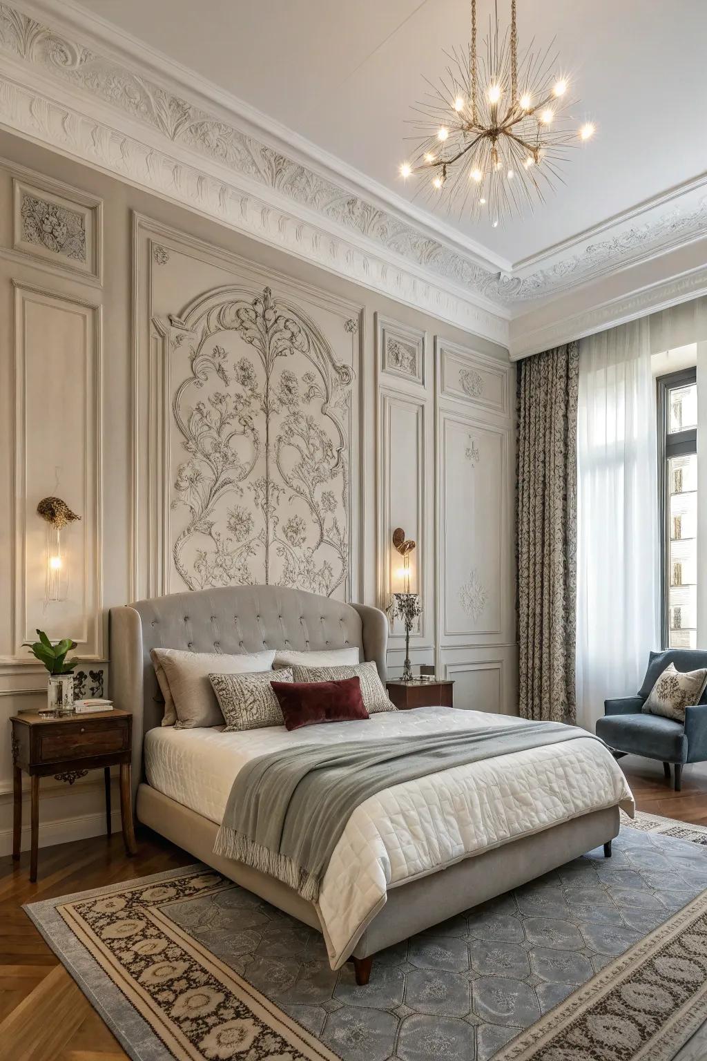 Wall panels add timeless elegance to your bed wall.