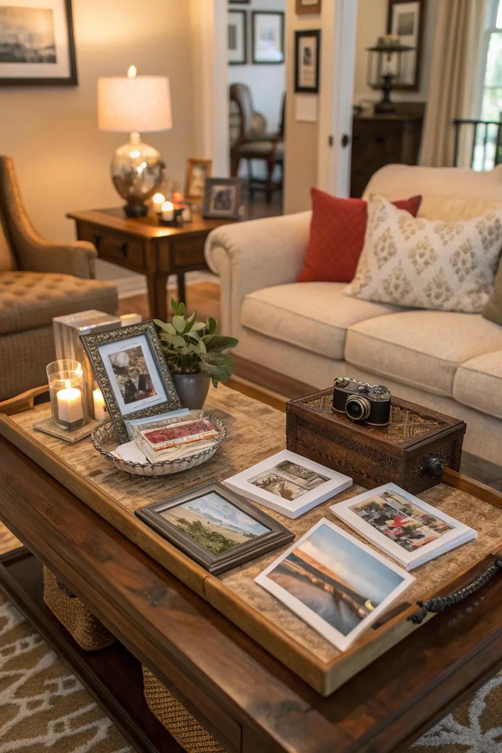 Personal items ensure your coffee table is uniquely yours.