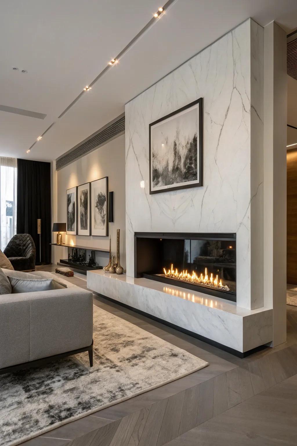 An ethanol fireplace offering a clean and eco-friendly heating solution.