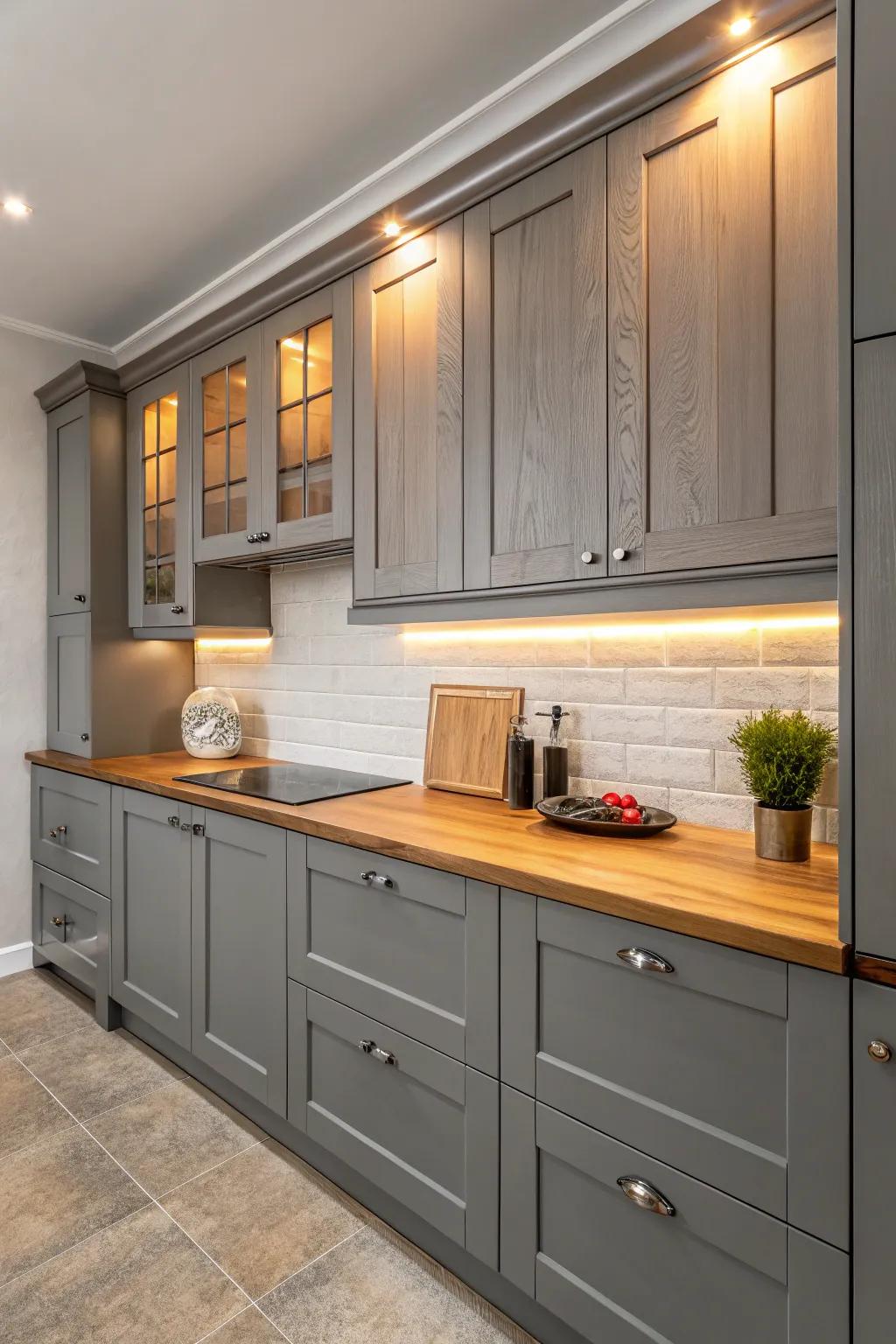 Incorporate rustic charm using timber worktops.