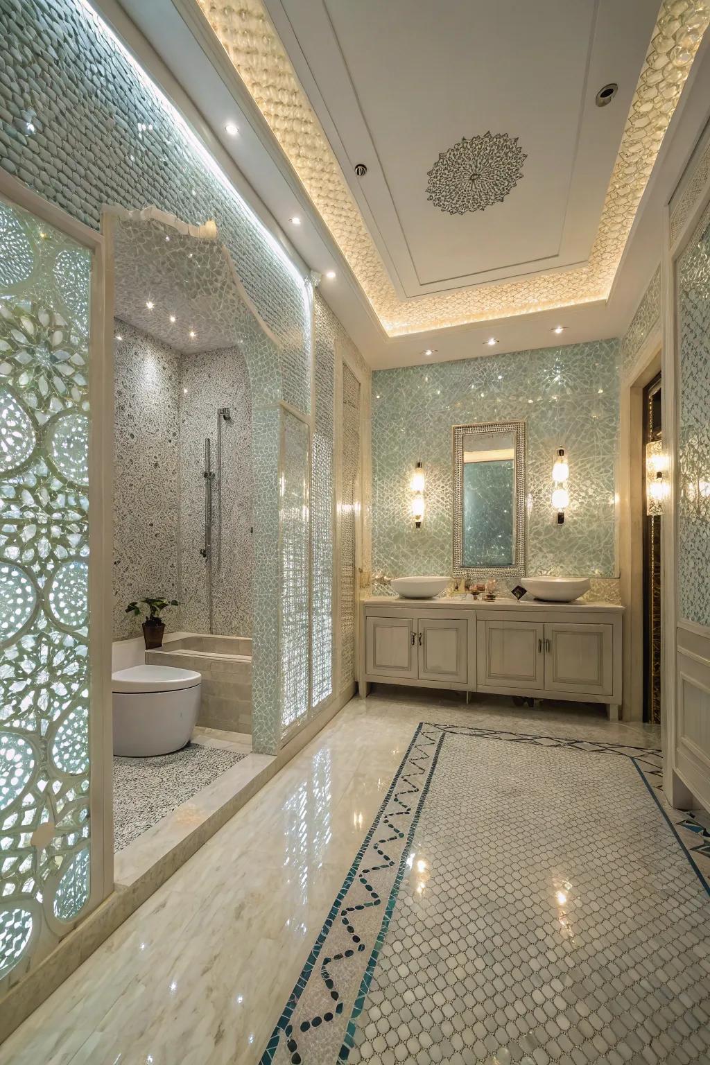 Experience luminous beauty thanks to crystal mosaics.