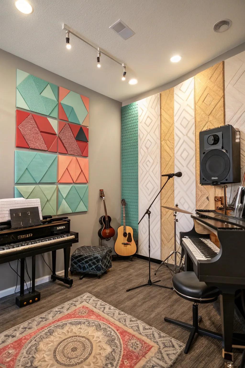 Art-like acoustic boards blend style with sound improvement.