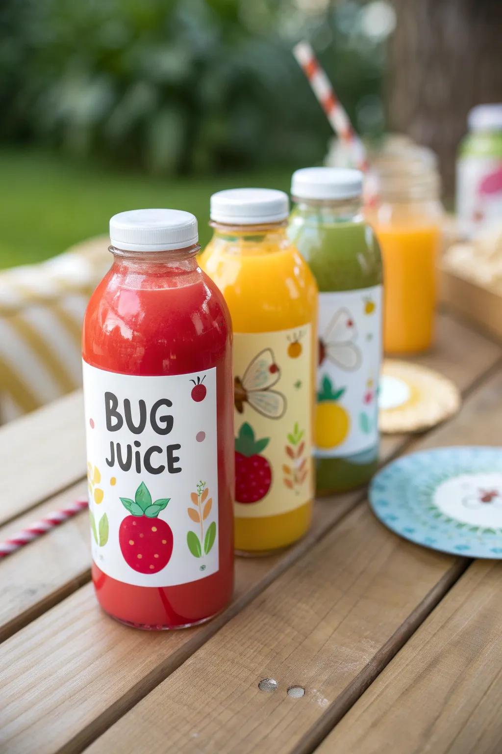 A swamp tonic station providing an array of fruity flavors.