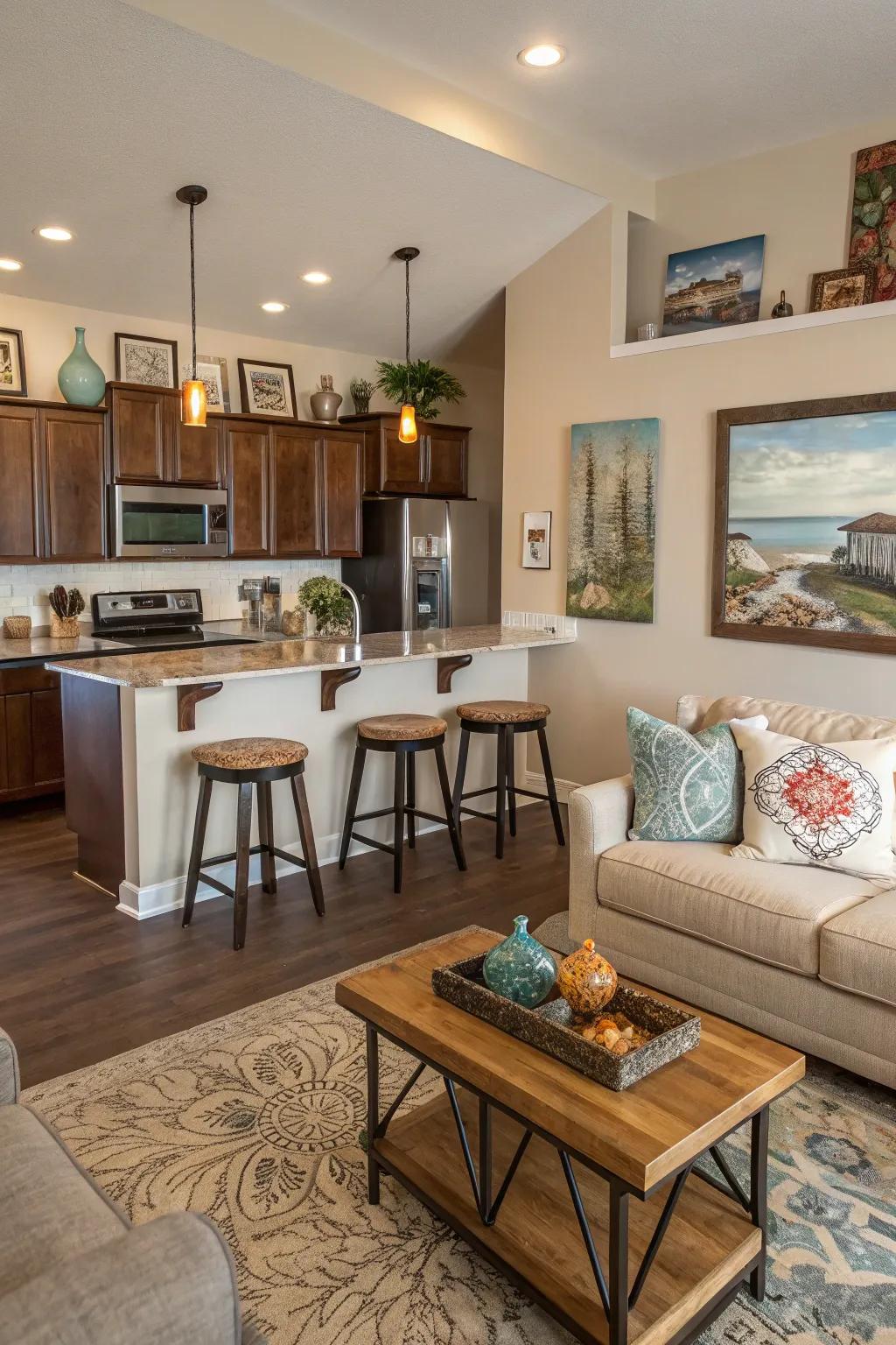 Individual touches make this open setting truly unique.