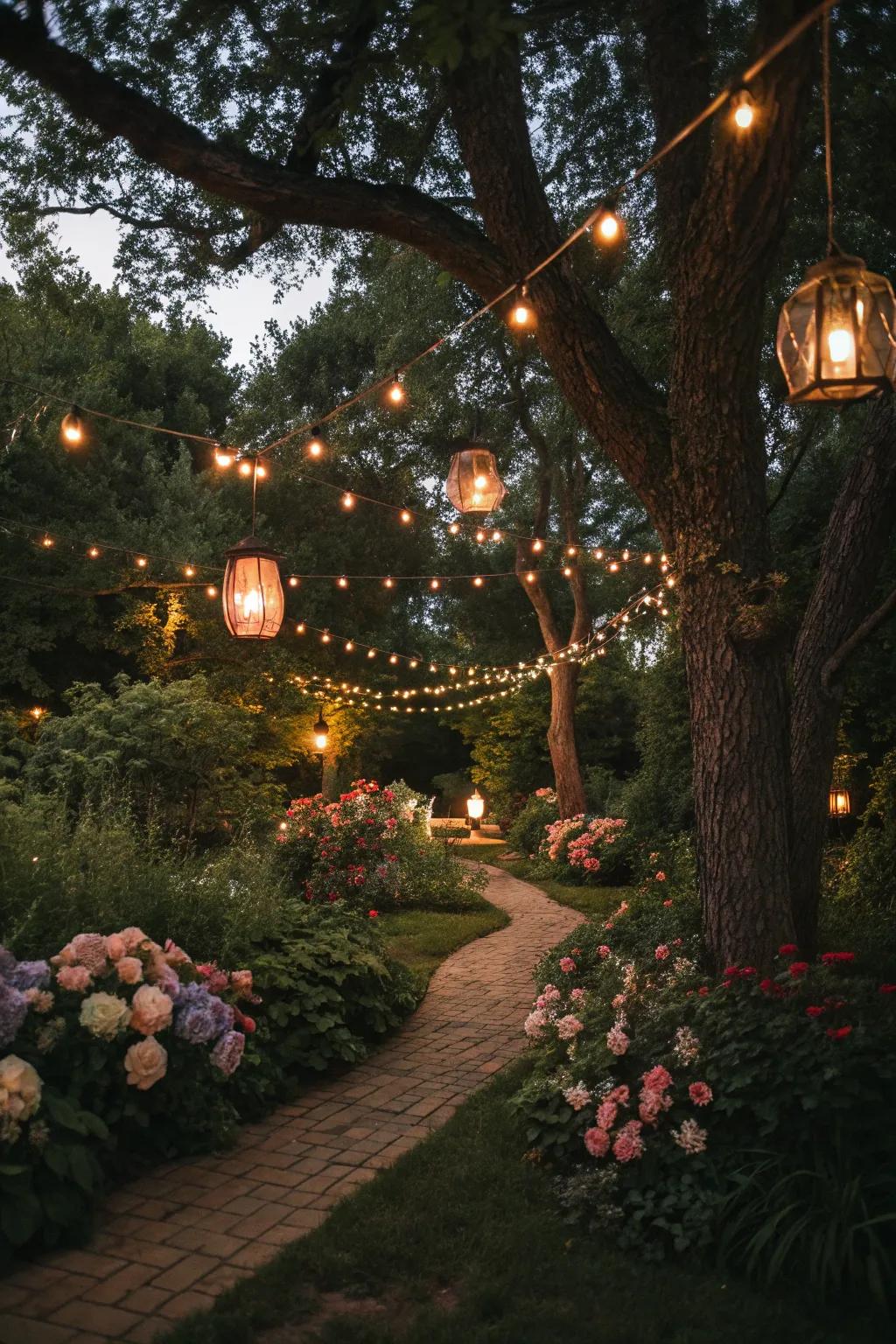 Illumination transforms your garden into a magical evening retreat.