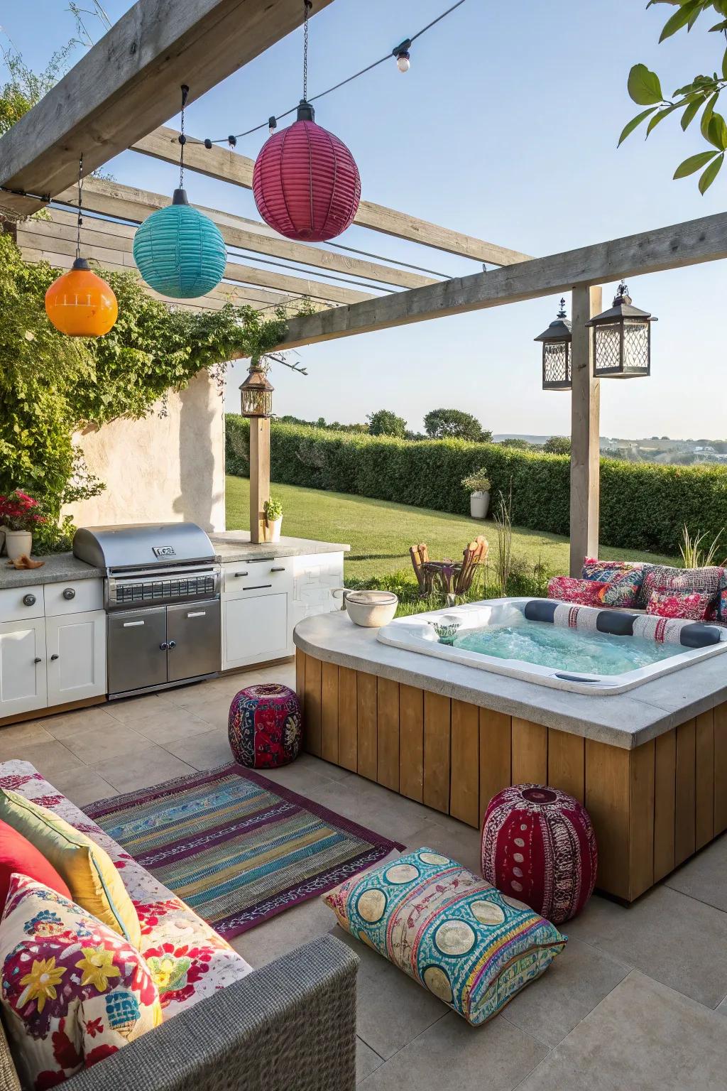Colorful accents enliven your outdoor space.