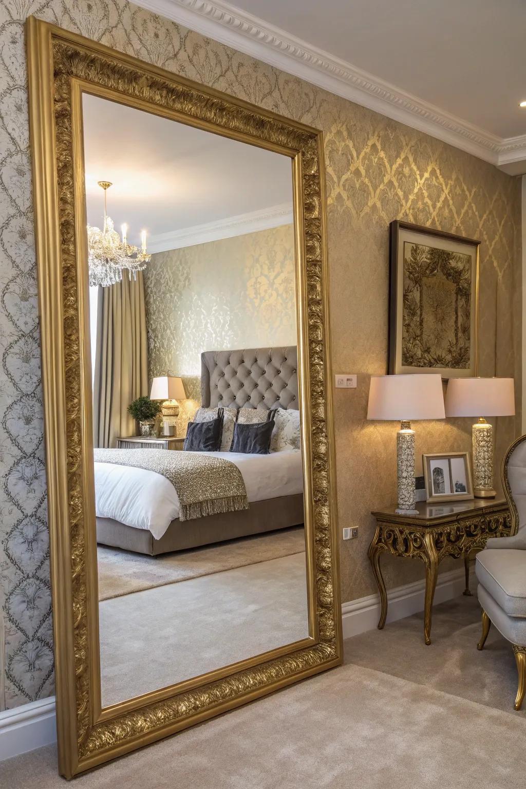 A gilded mirror can enhance light and refinement in your space.