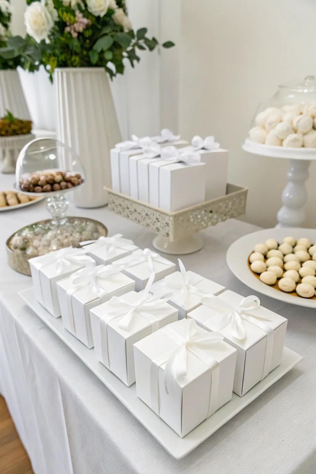 Illustrating minimalist elegance through simple white packaging.