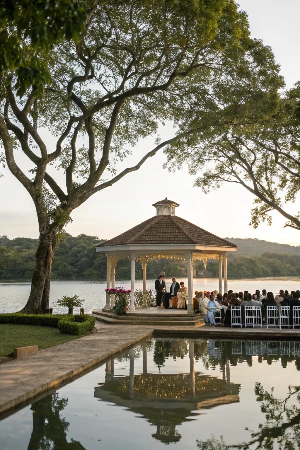 For the ceremony, the natural surroundings offer a breathtaking scene.