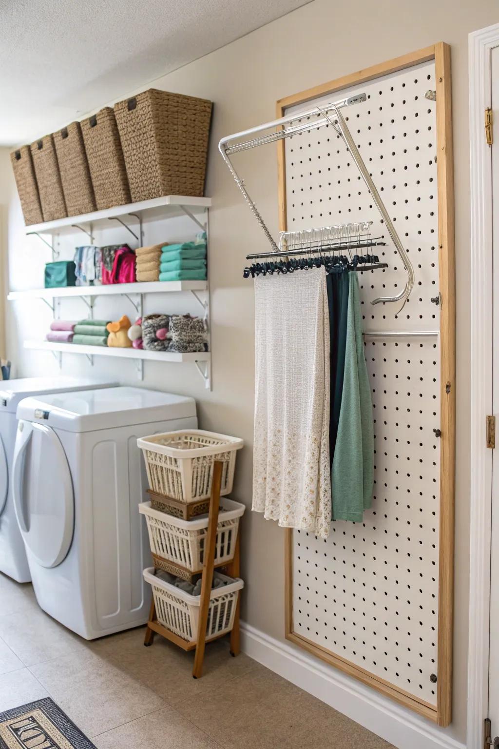 Make room with an integrated panel drying rack.