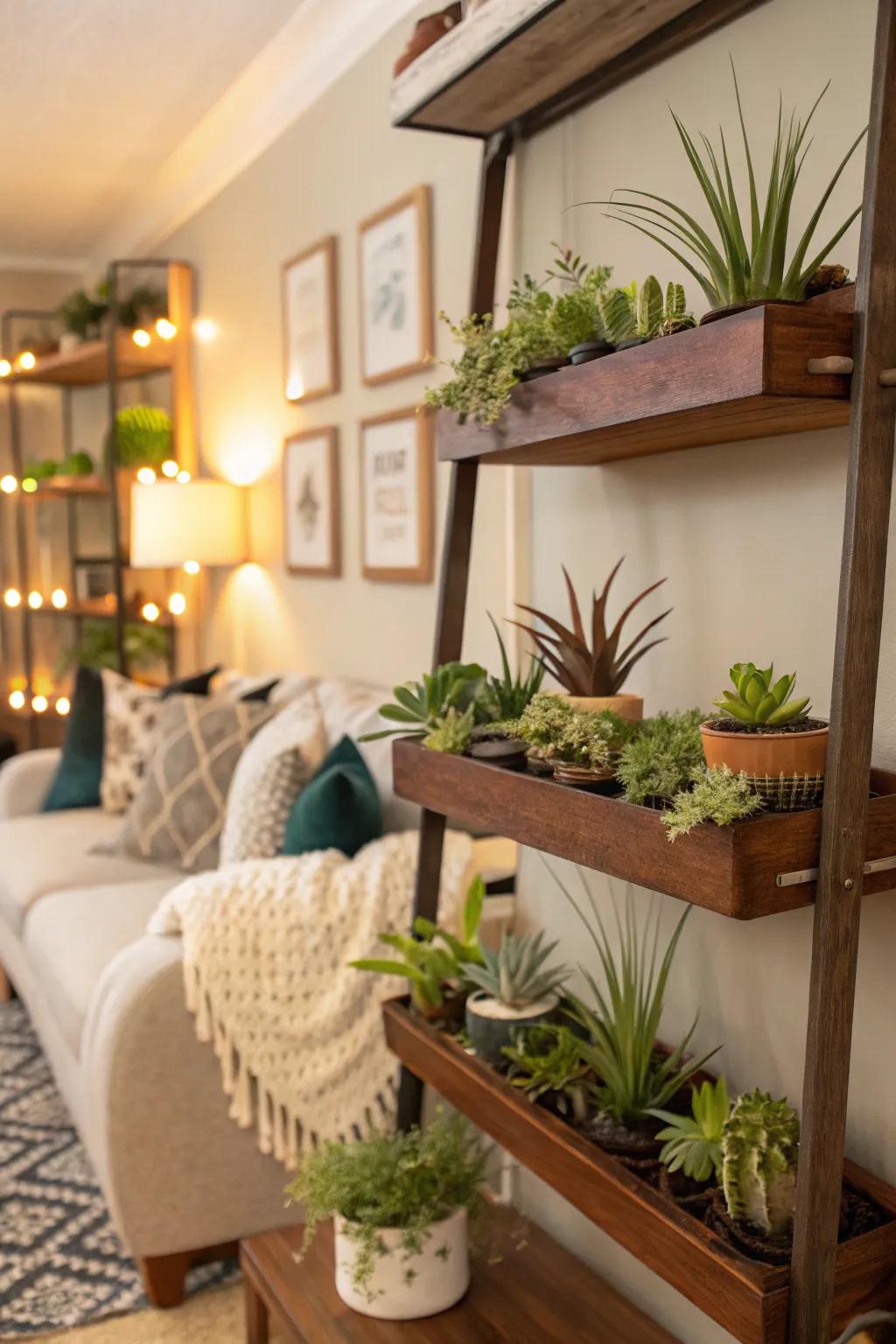 Add dimension to your space with floating plant displays.