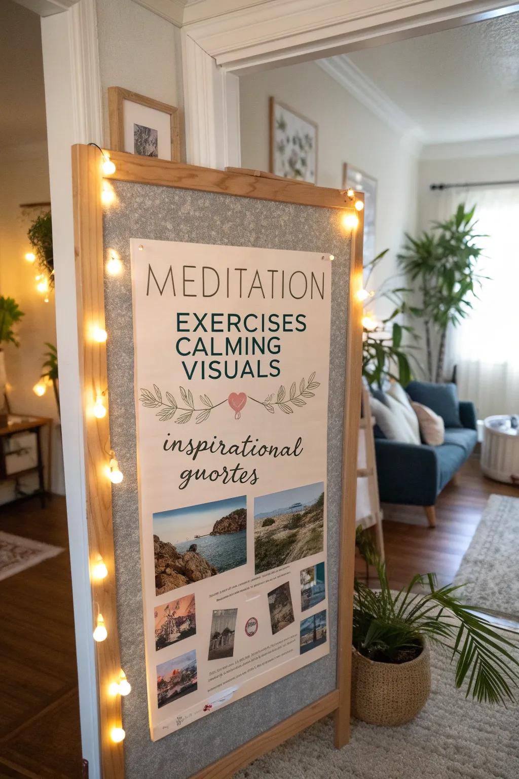 A tranquil board centered on practices of awareness and reflection.