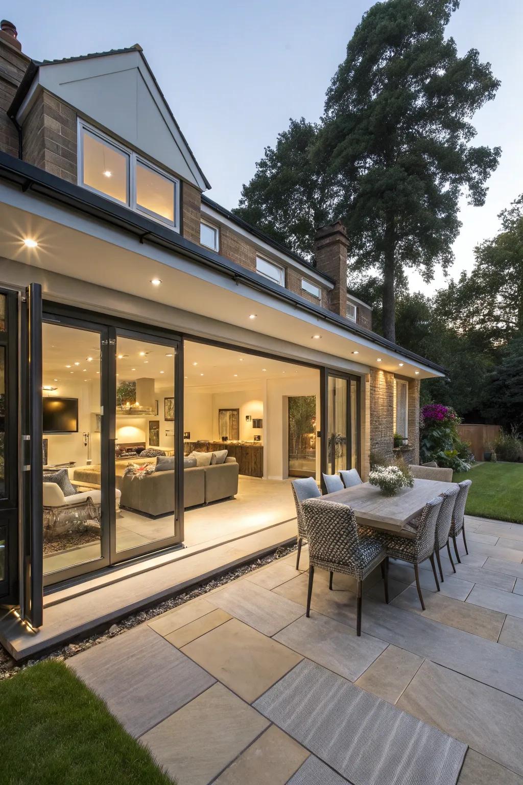 A rear extension with an opulent outdoor entertaining area for gatherings.