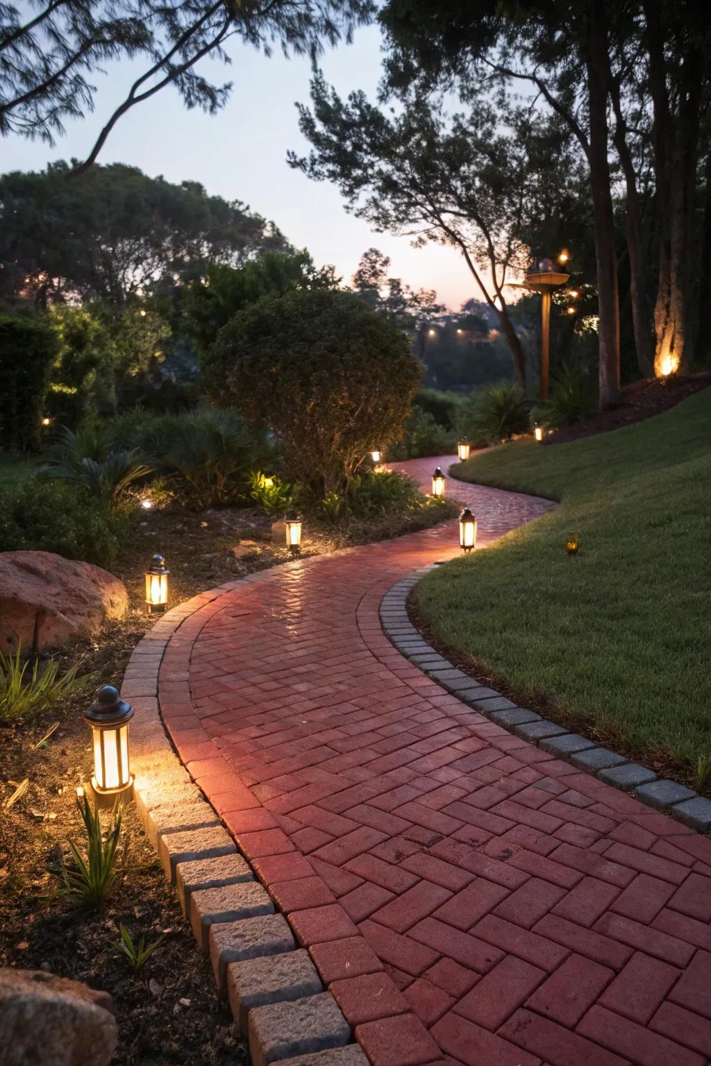 Illuminate the night with illuminated pathways.