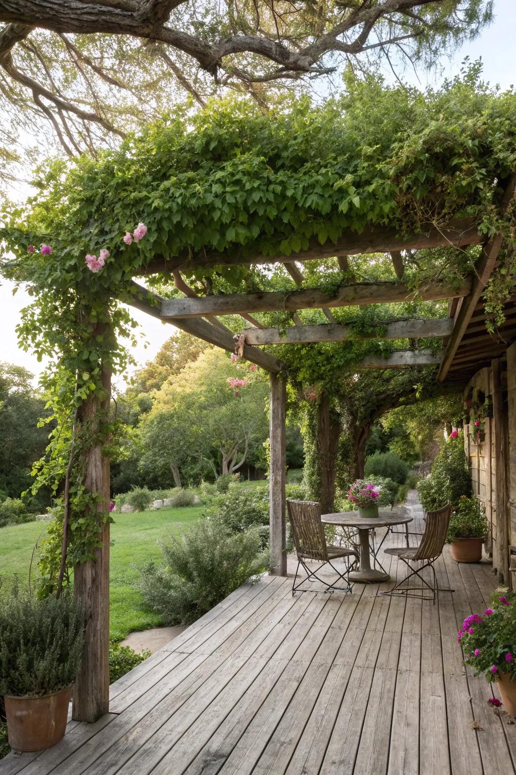 Gate coverings offer countryside and airy charm.