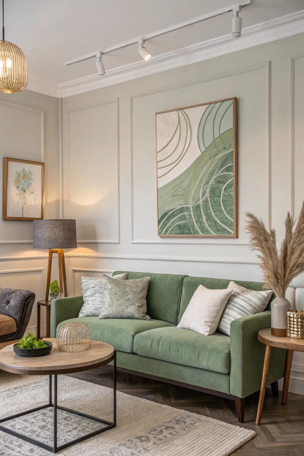 Sage green wall decor makes a striking, beautiful addition to any space.