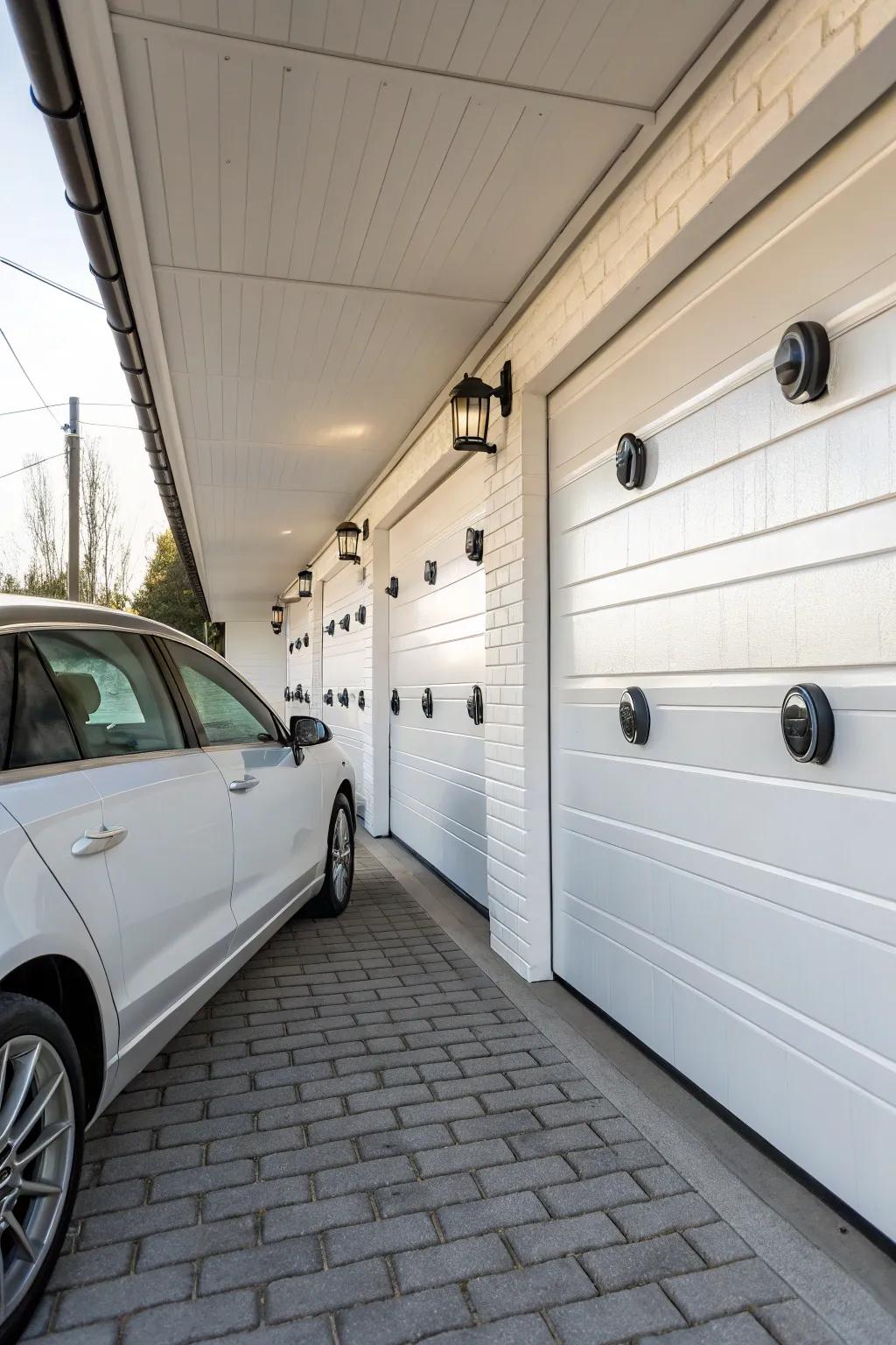 Surface protectors preventing car doors in a garage.