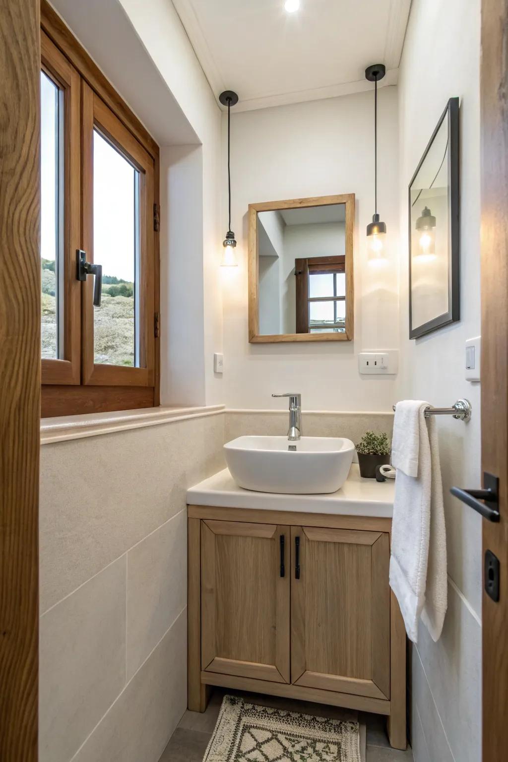 Wall faucets free up counter space and add style.