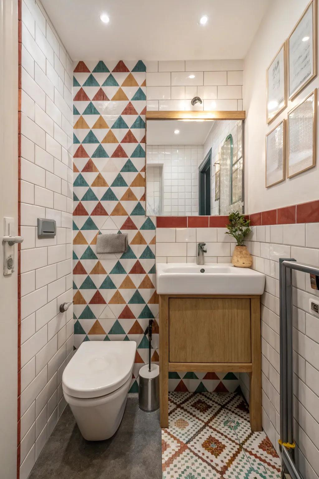 A statement wall adds drama and design flair to small spaces.