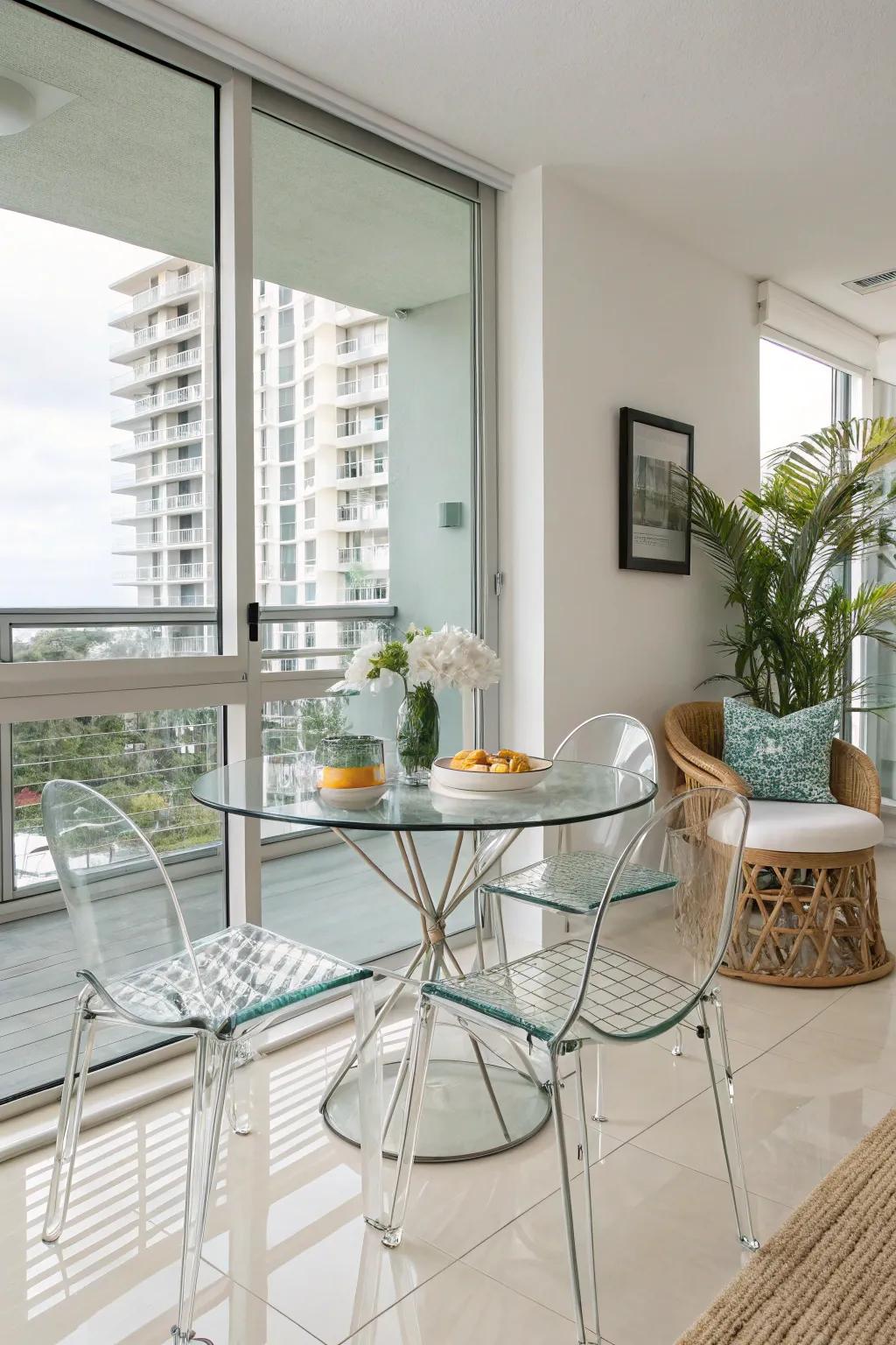 Light materials enhance openness and elegance.