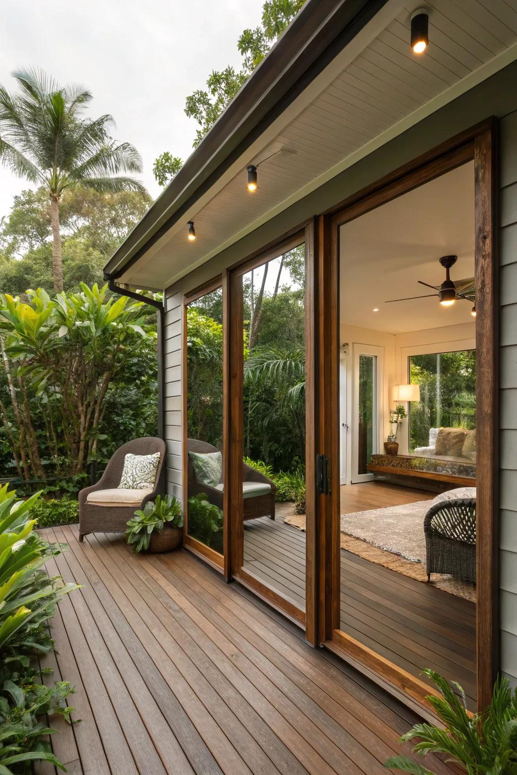 Use mirrors to open up your lanai and enhance natural light.