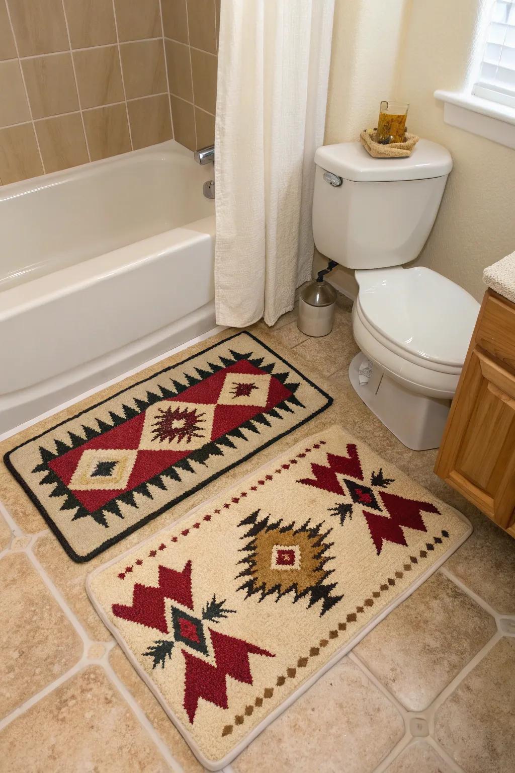Patterned floor coverings deliver design and relaxation.