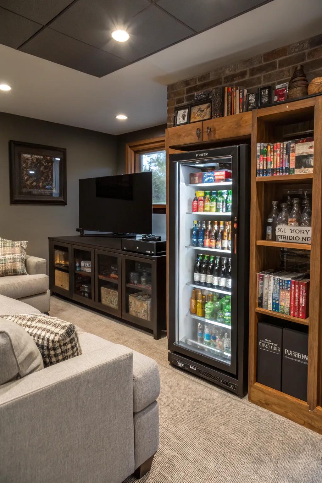 With a mini fridge, refreshments are always close at hand.