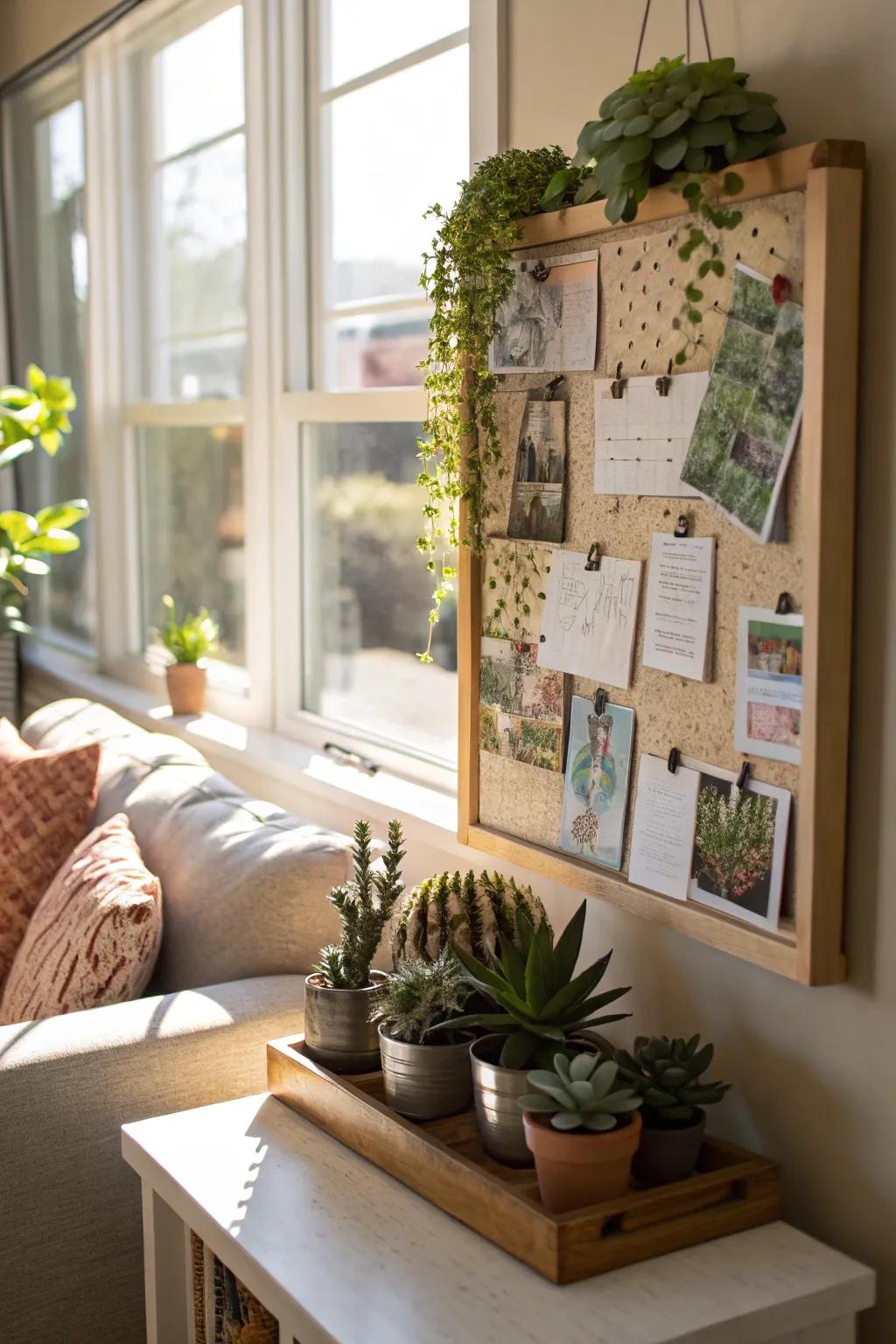 Real and fake succulents fashion a dynamic display.