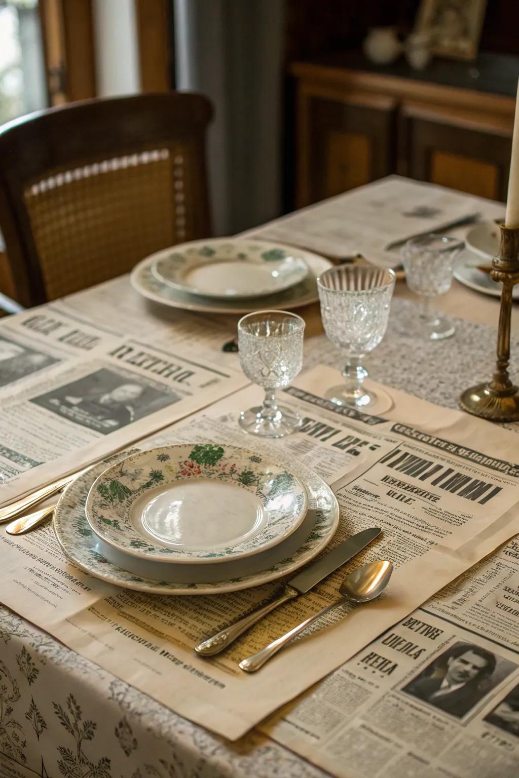 Sheets offer a nostalgic and sustainable tablescape.