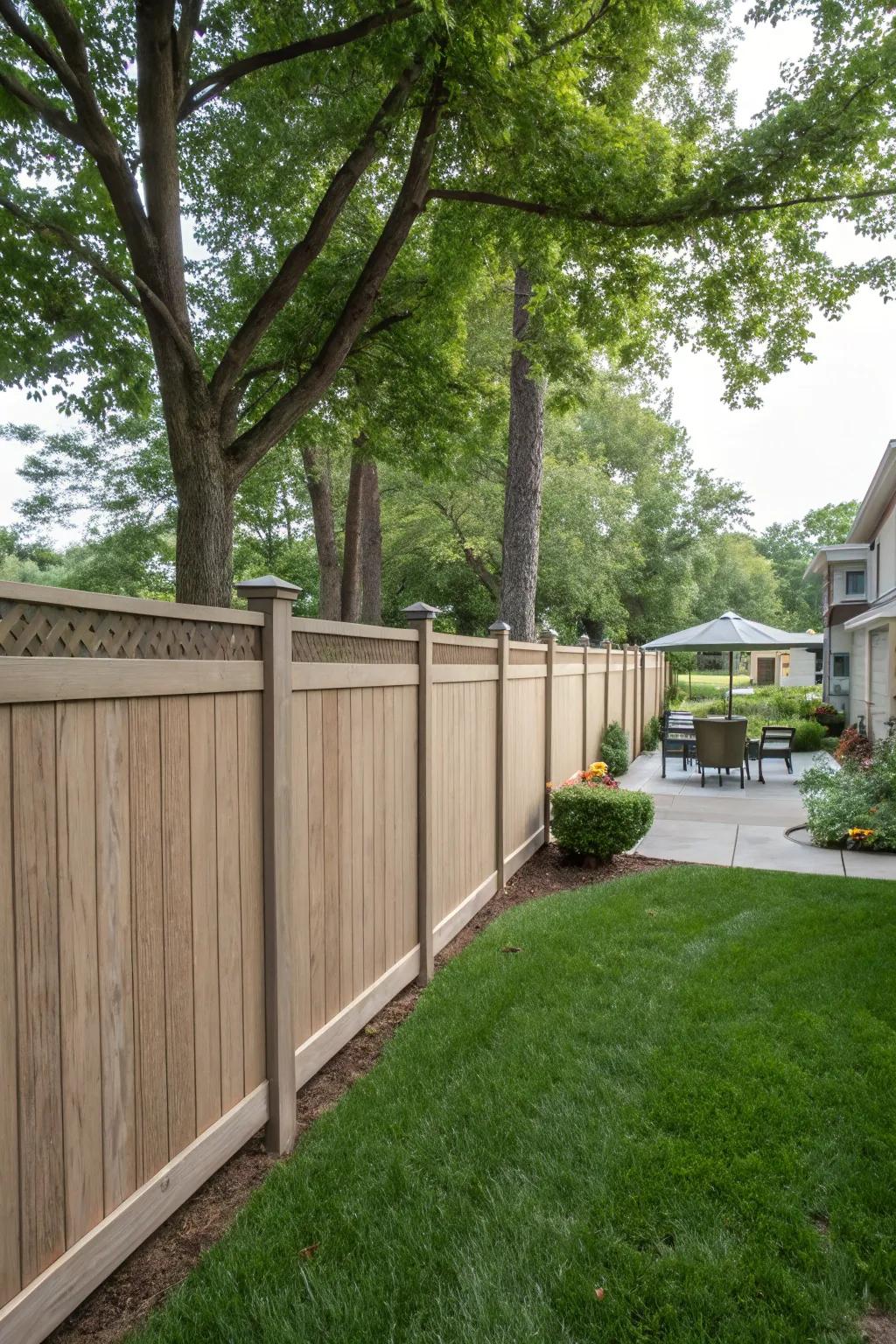 Vinyl fences offer versatility and low maintenance.