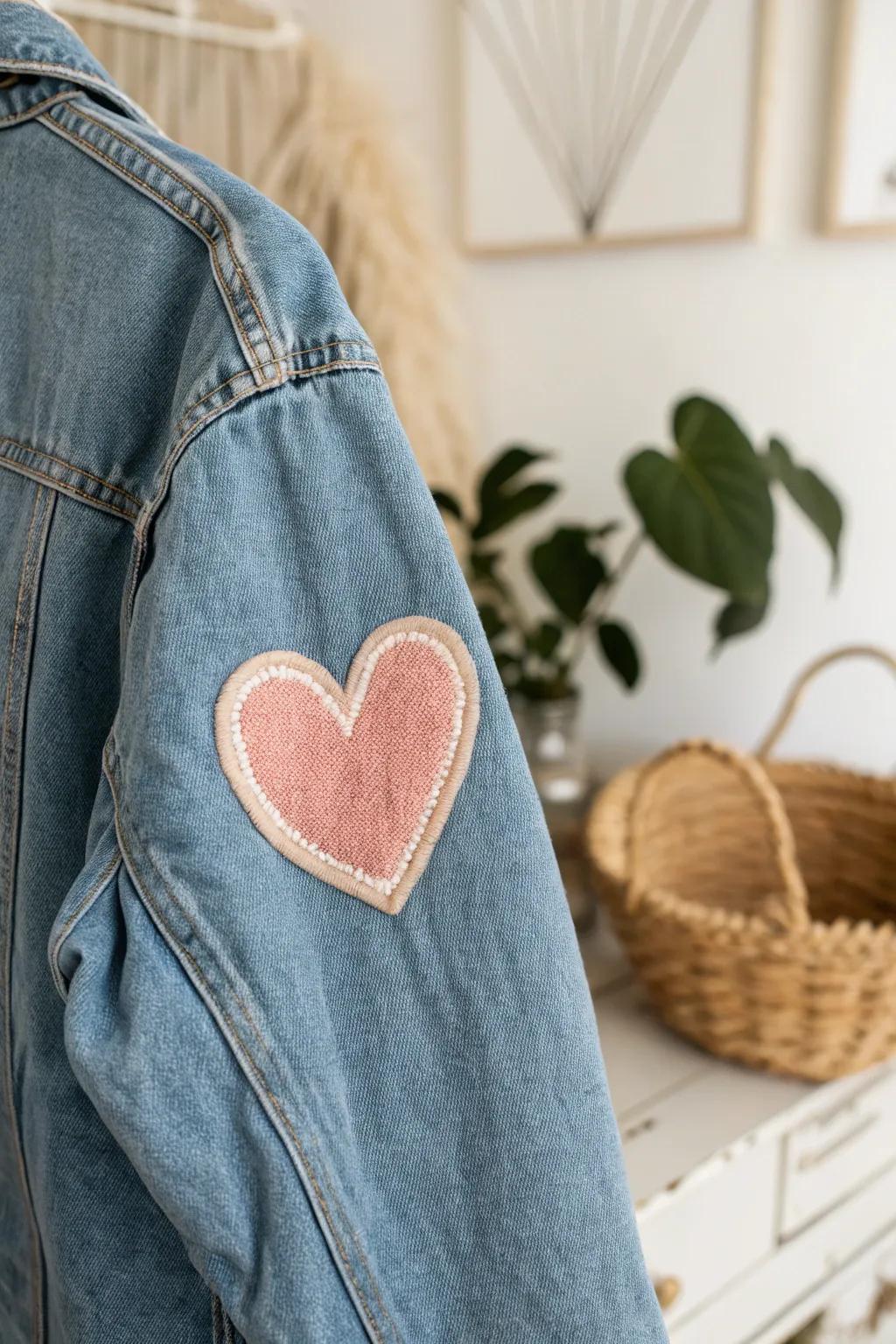 Inject a heartwarming element into your wardrobe through self-made heart embellishments—perfect for a subtle yet stylish update!