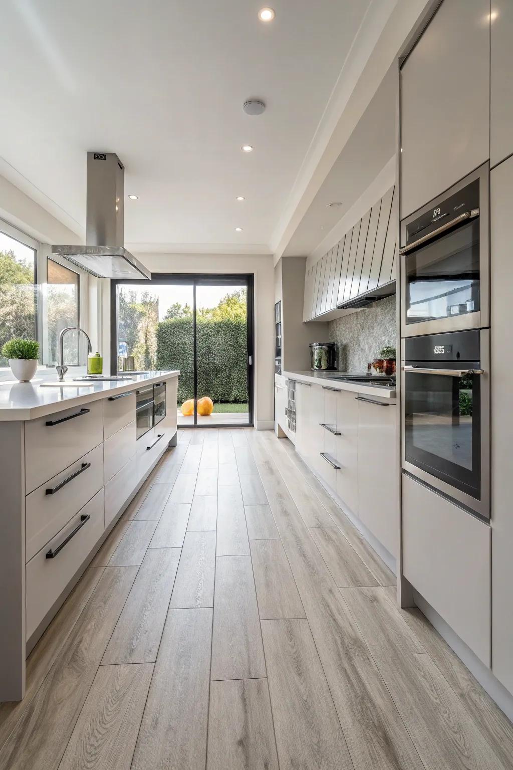 Waterproof vinyl is a lifesaver in moisture-prone areas.