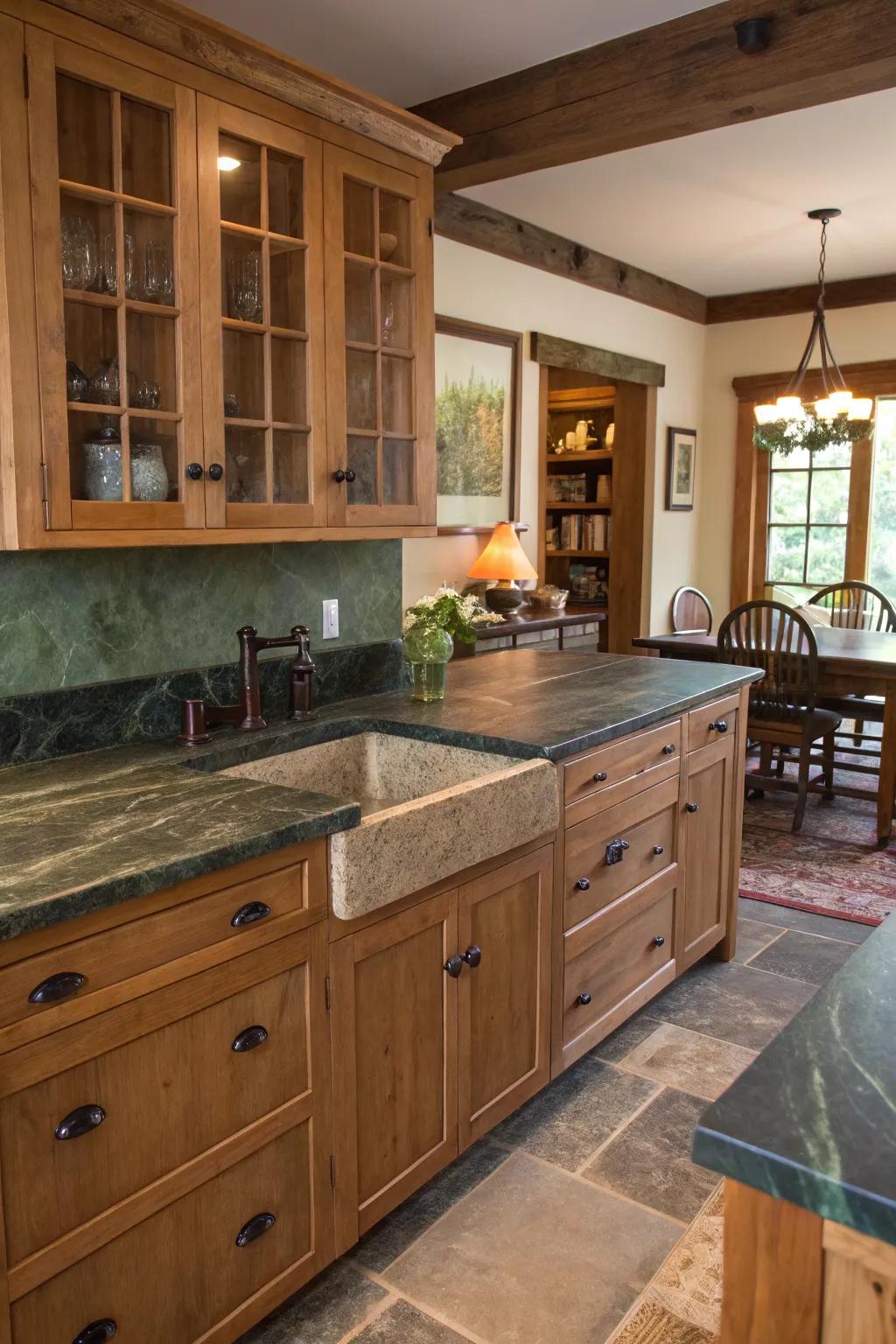 Smooth stone countertops offer unique appeal and inherent beauty.