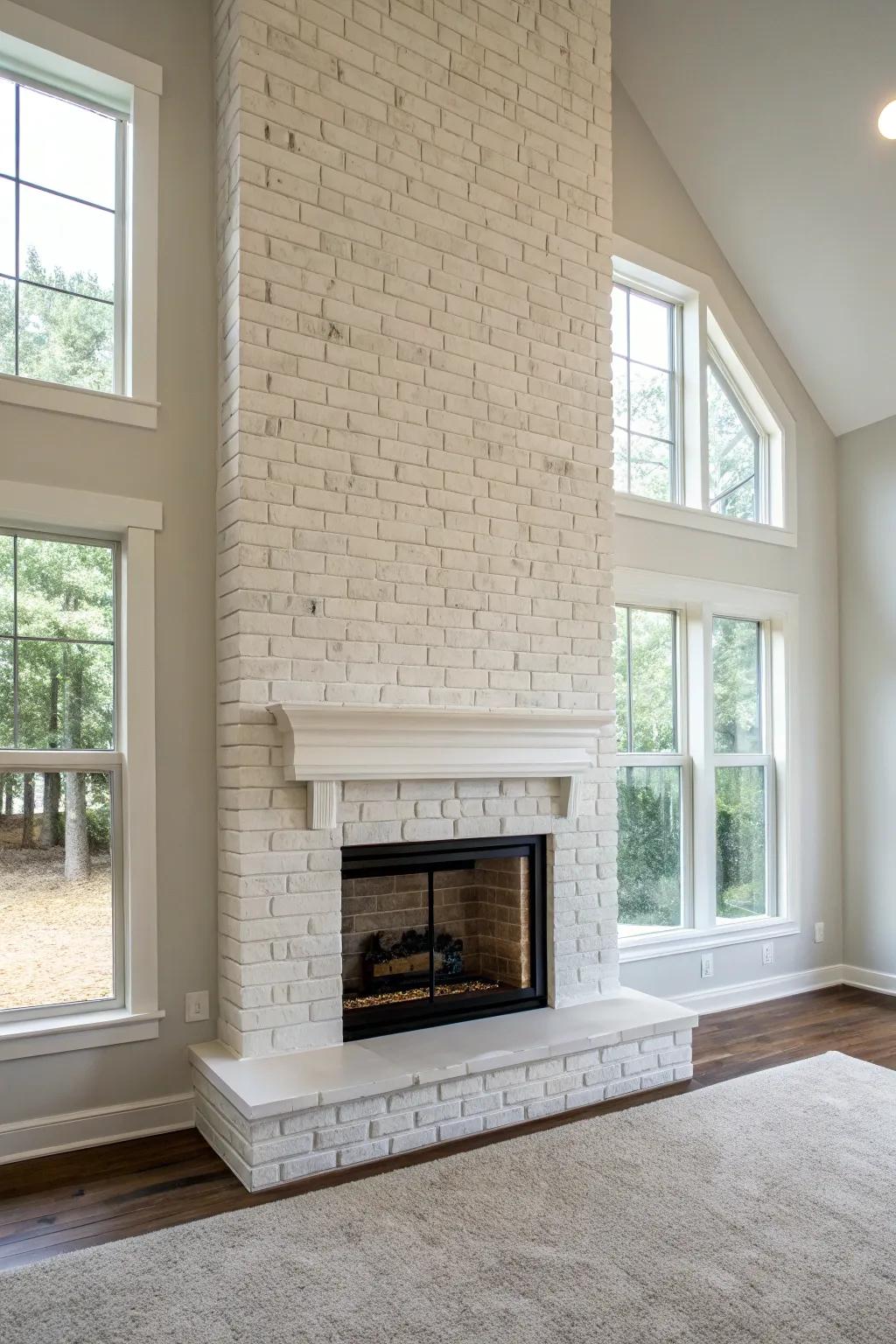 A spanning design infuses height and drama to the room.