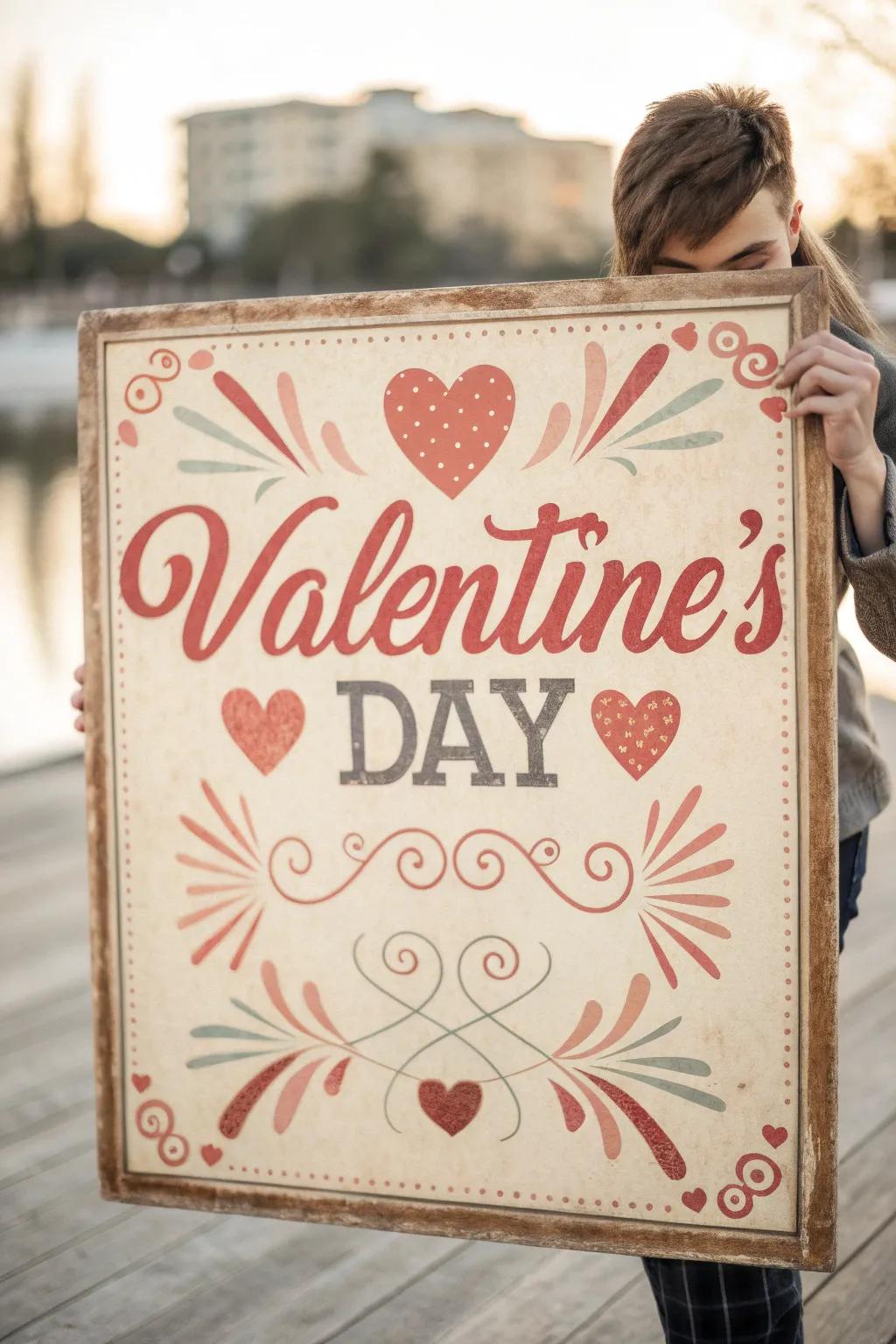 A nostalgic Valentine's poster using a charming vintage design.