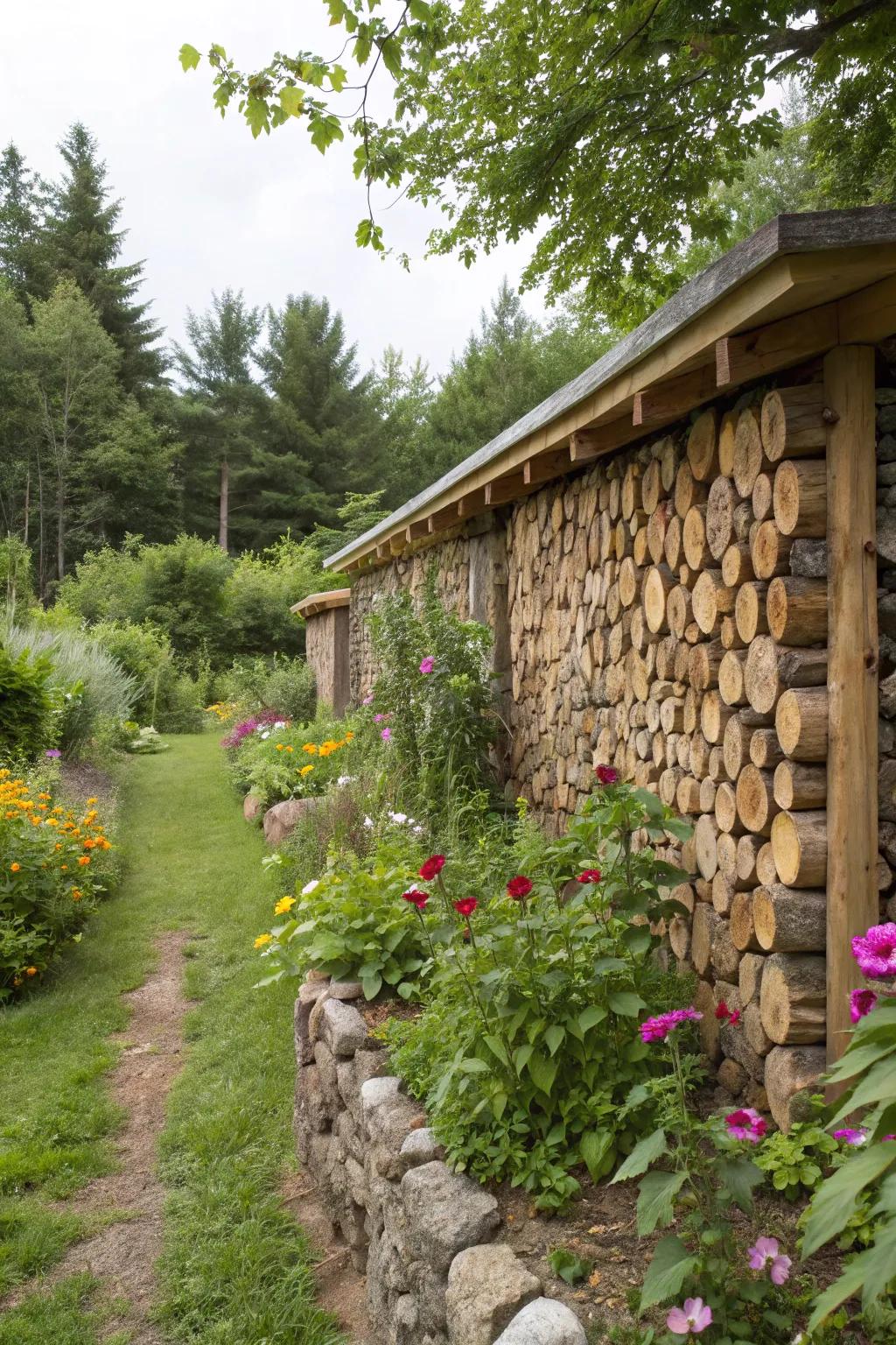 Conceal and enhance through innovative logpile partitions.