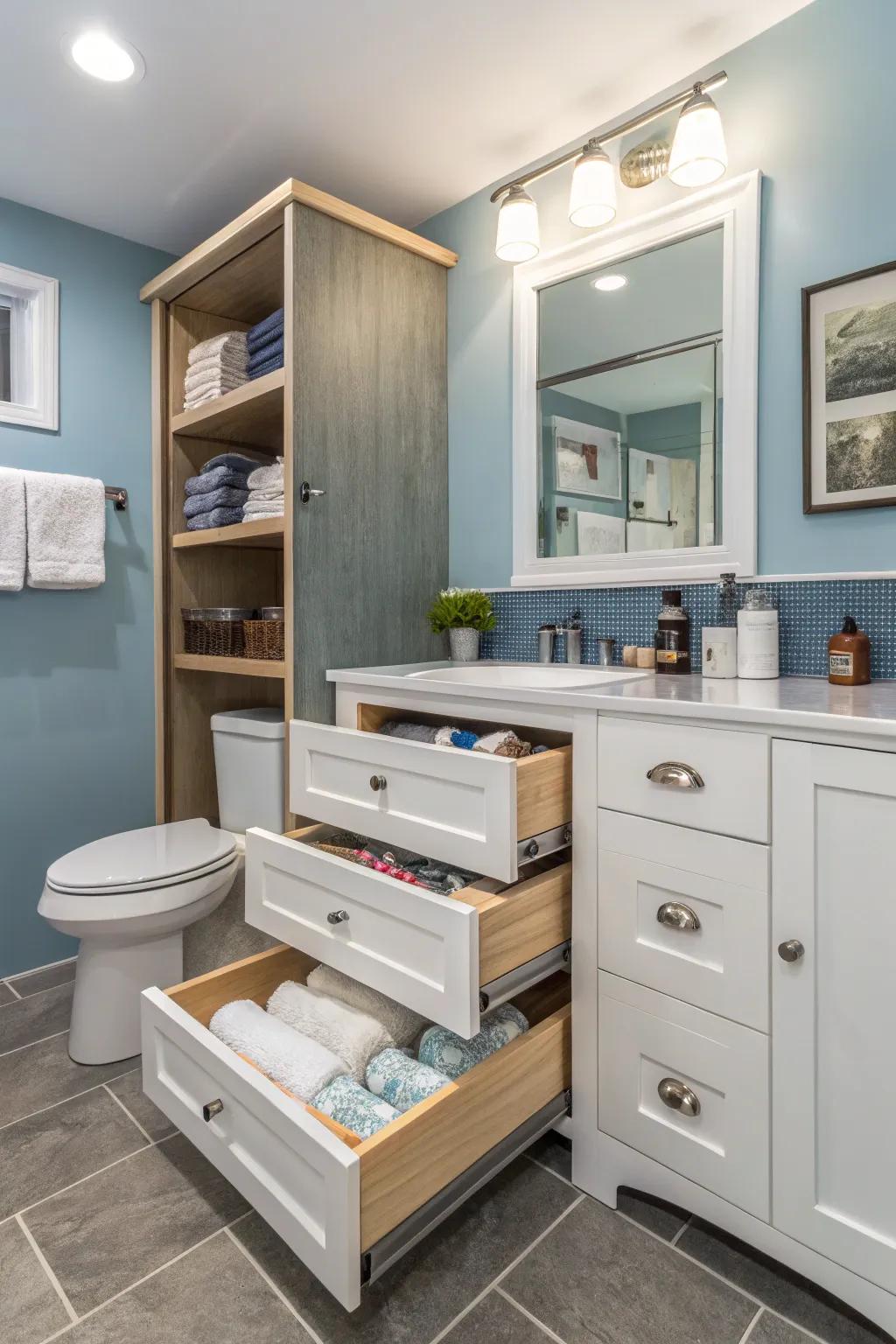 Smart storage keeps your bathroom organized and clutter-free.