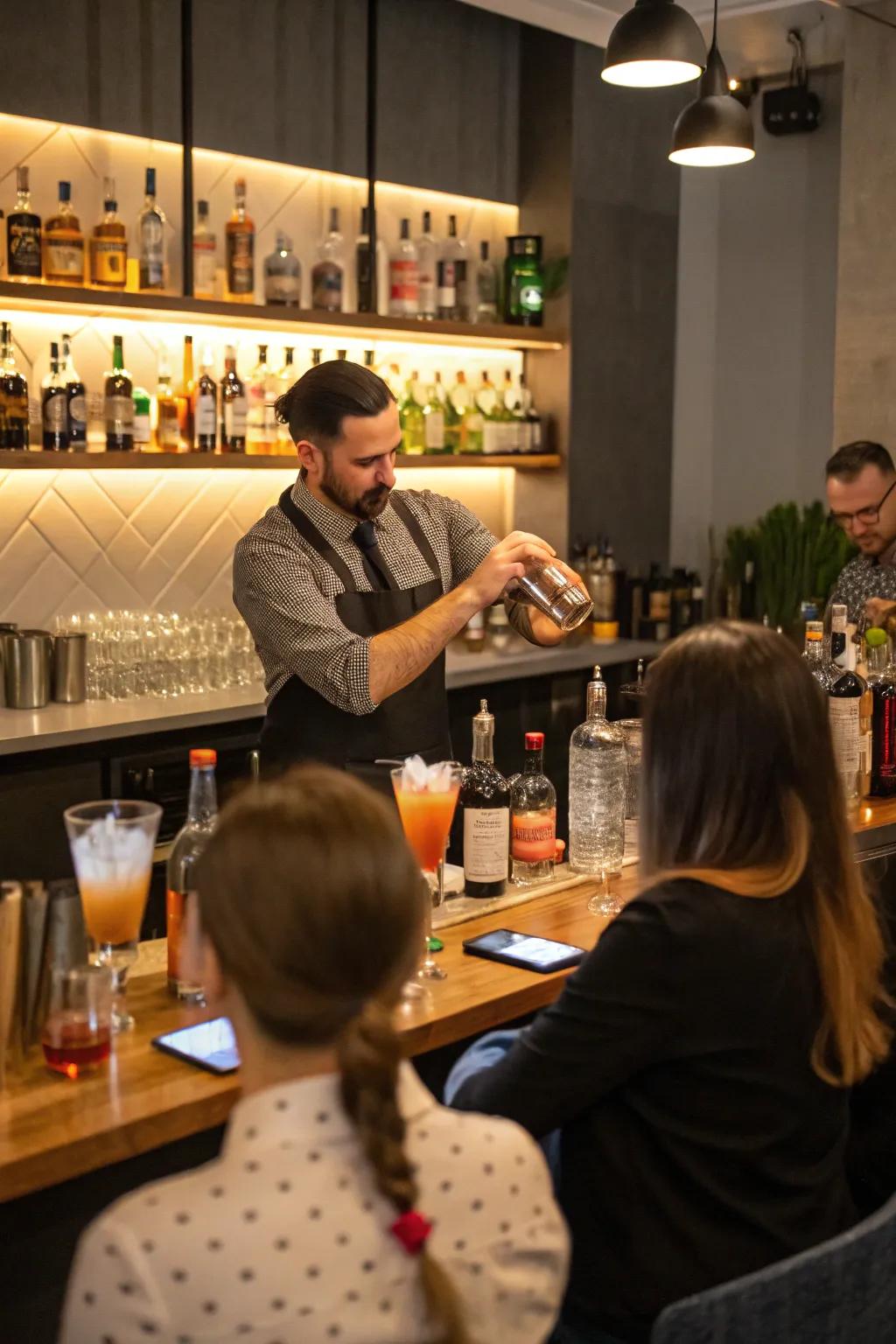 An expert cocktail session setting for a spirited celebration.