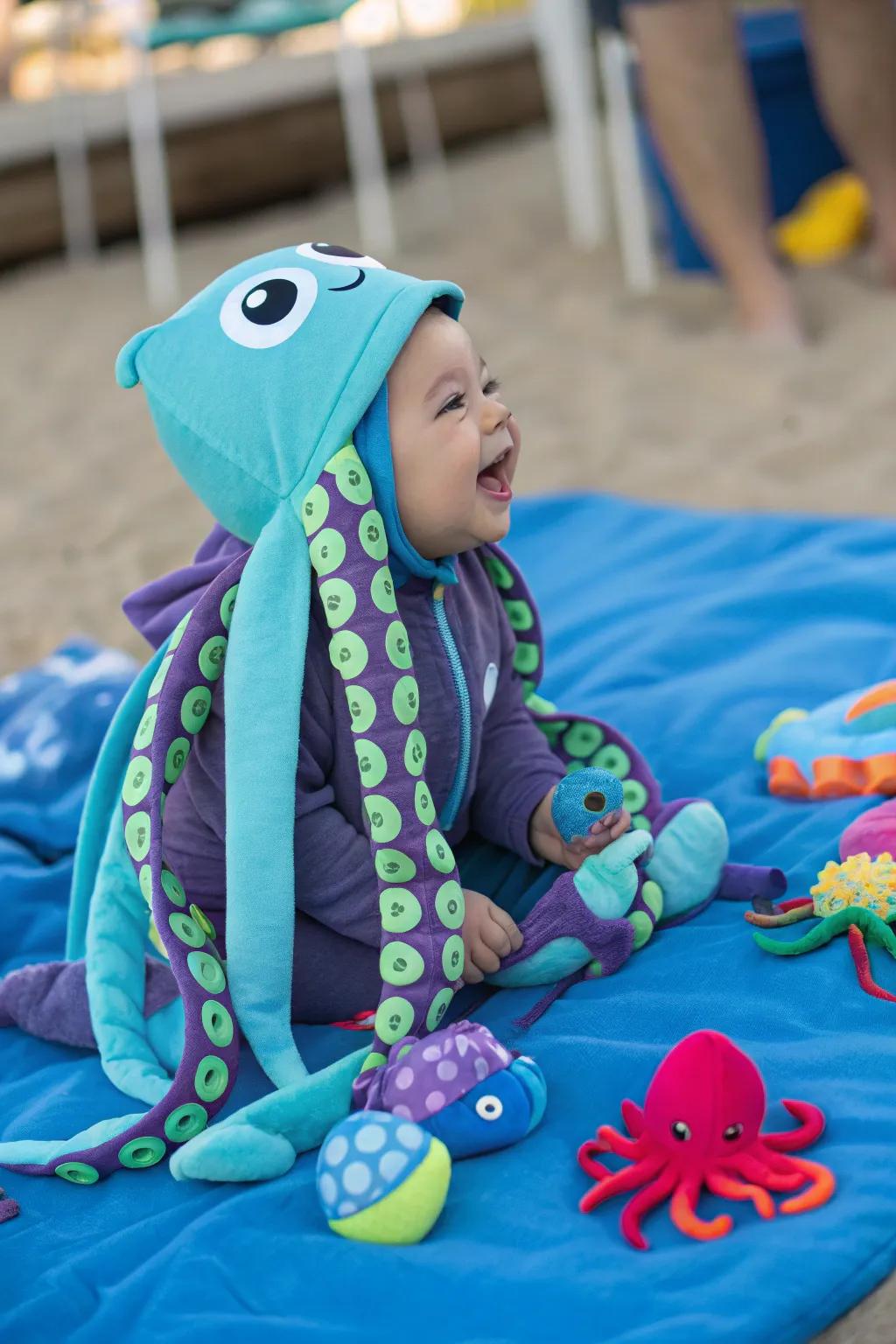 This little eight-legged sea creature is all set for an ocean of fun.