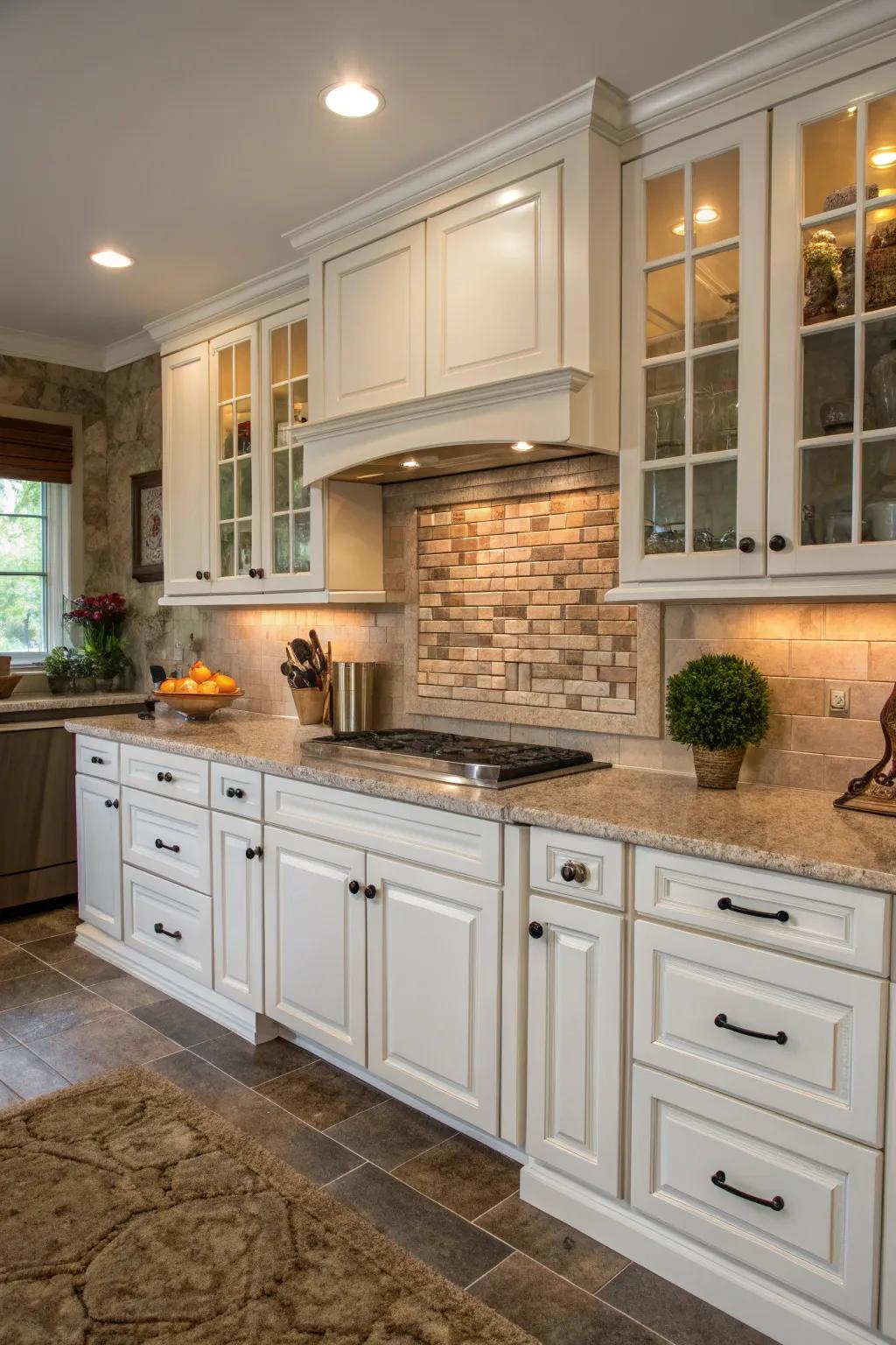 Neutral-toned tiles enhance warmth and balance
