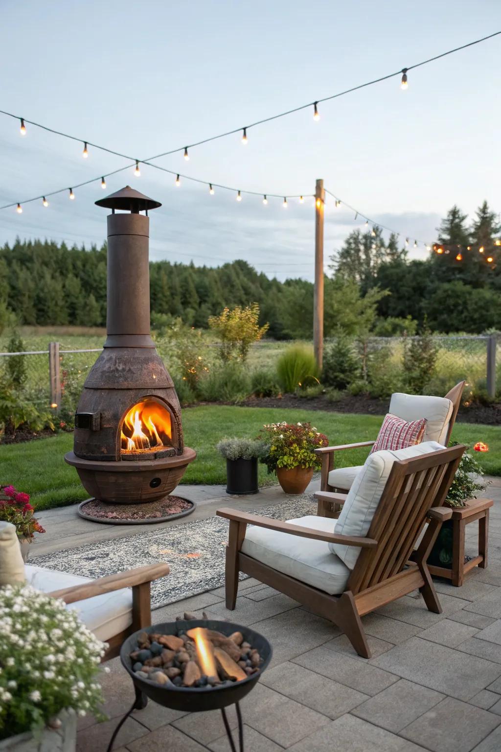 Vertical heaters bring charm and efficiency to small outdoor spaces.