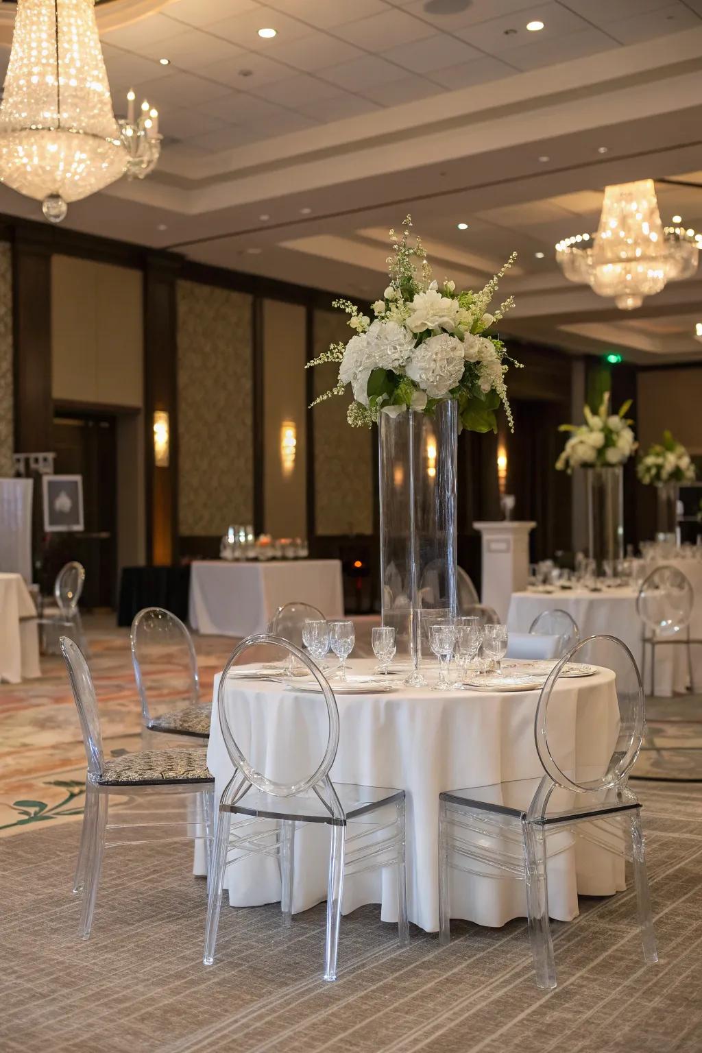 Include modernity with lucite touches.