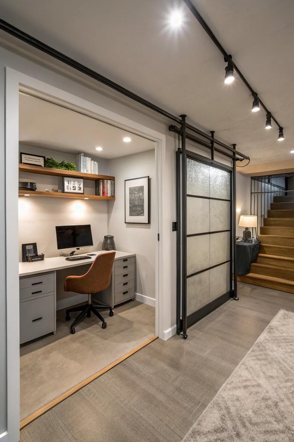Sliding dividers offer privacy without compromising space.