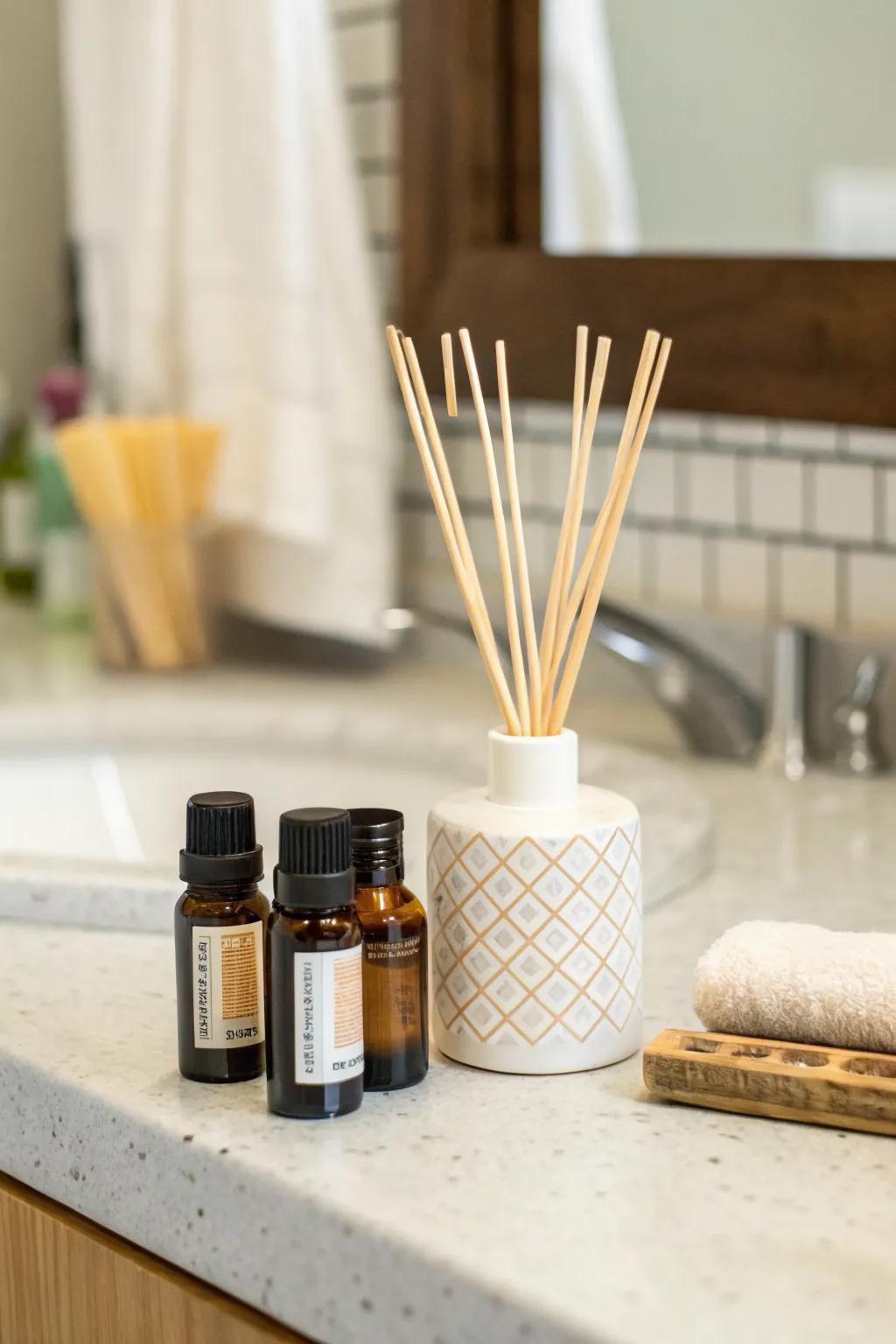 Enhance your bathroom's ambiance with aromatic elements.