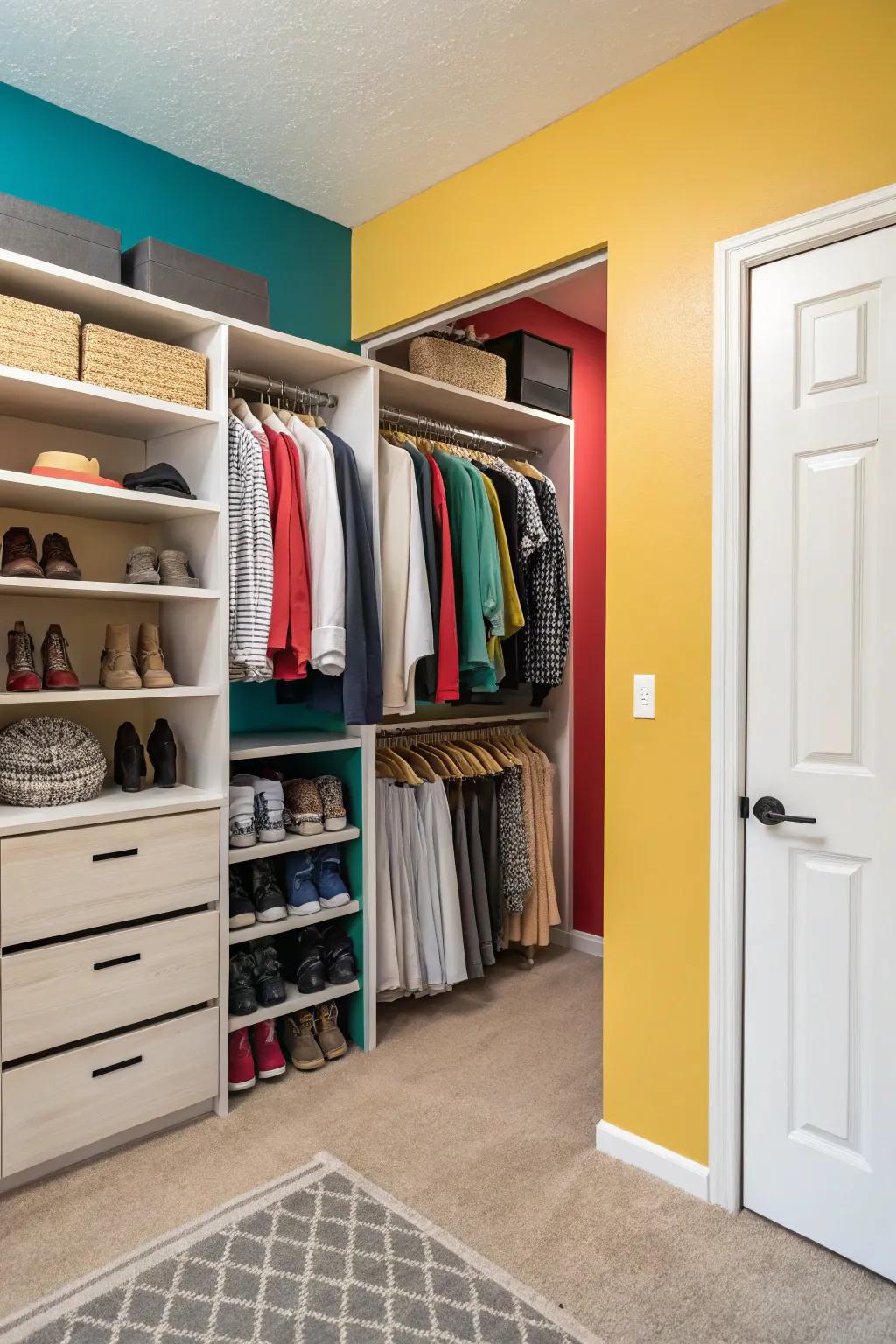 A burst of color can make your closet a very different place.